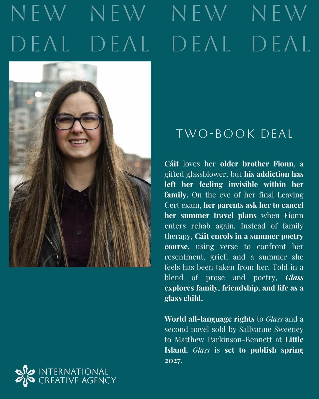 As seen in the Bookseller, Irish Book Award-winner Gr&aacute;inne O&rsquo;Brien has signed a two-book deal with Little Island. 

Her debut novel, SOLO, won the Teen &amp; YA Book of the Year at  the 2025 An Post Irish Book Awards. It has also been no