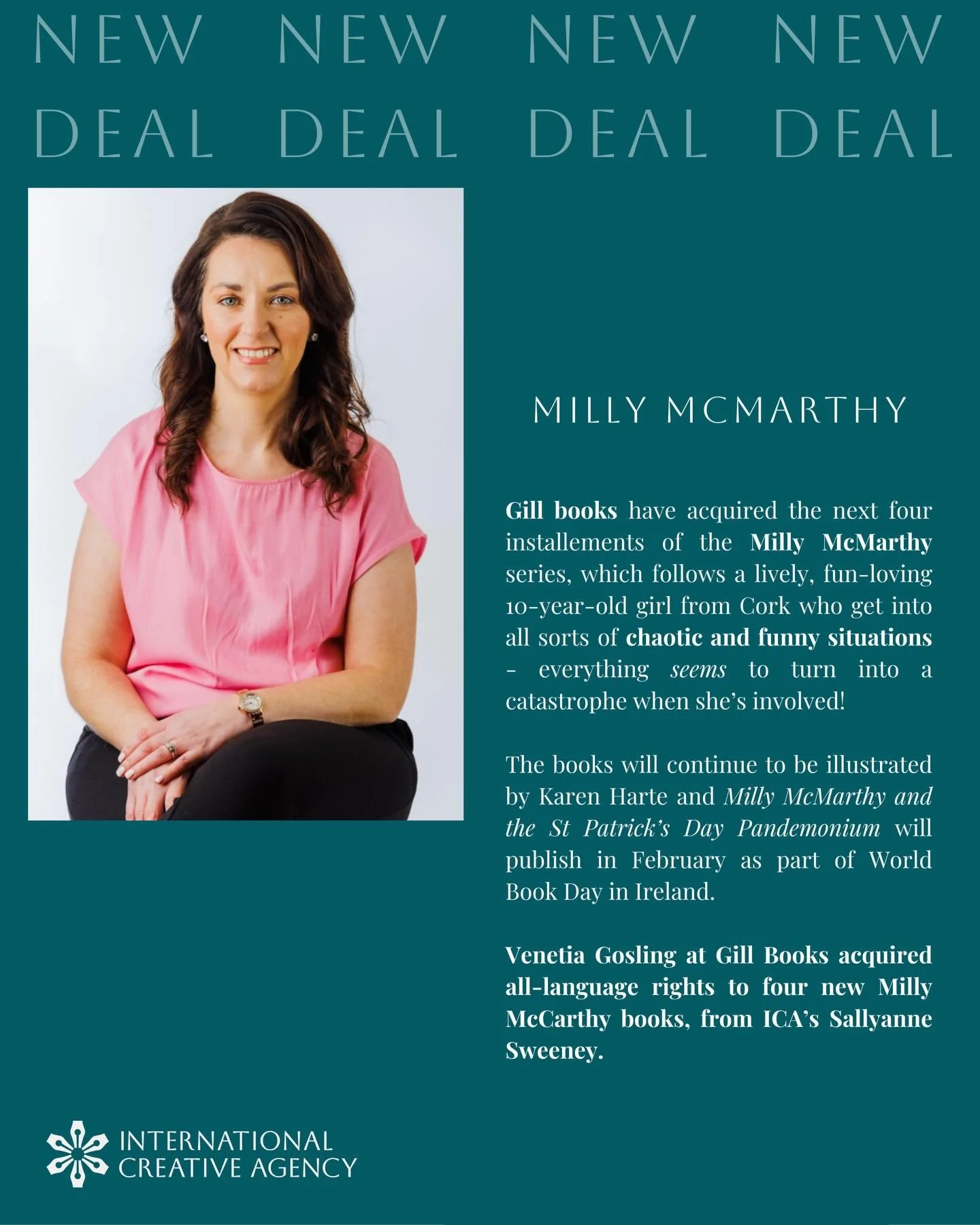 Excited to announce that @gillbooks have acquired the next four books in the best-selling Milly McCarthy series. Congratulations to @leonaforde1 and @sallyanne_s ! 

📚🍀Milly McCarthy and The St Patrick&rsquo;s Day Pandemonium, out tomorrow, is a Wo