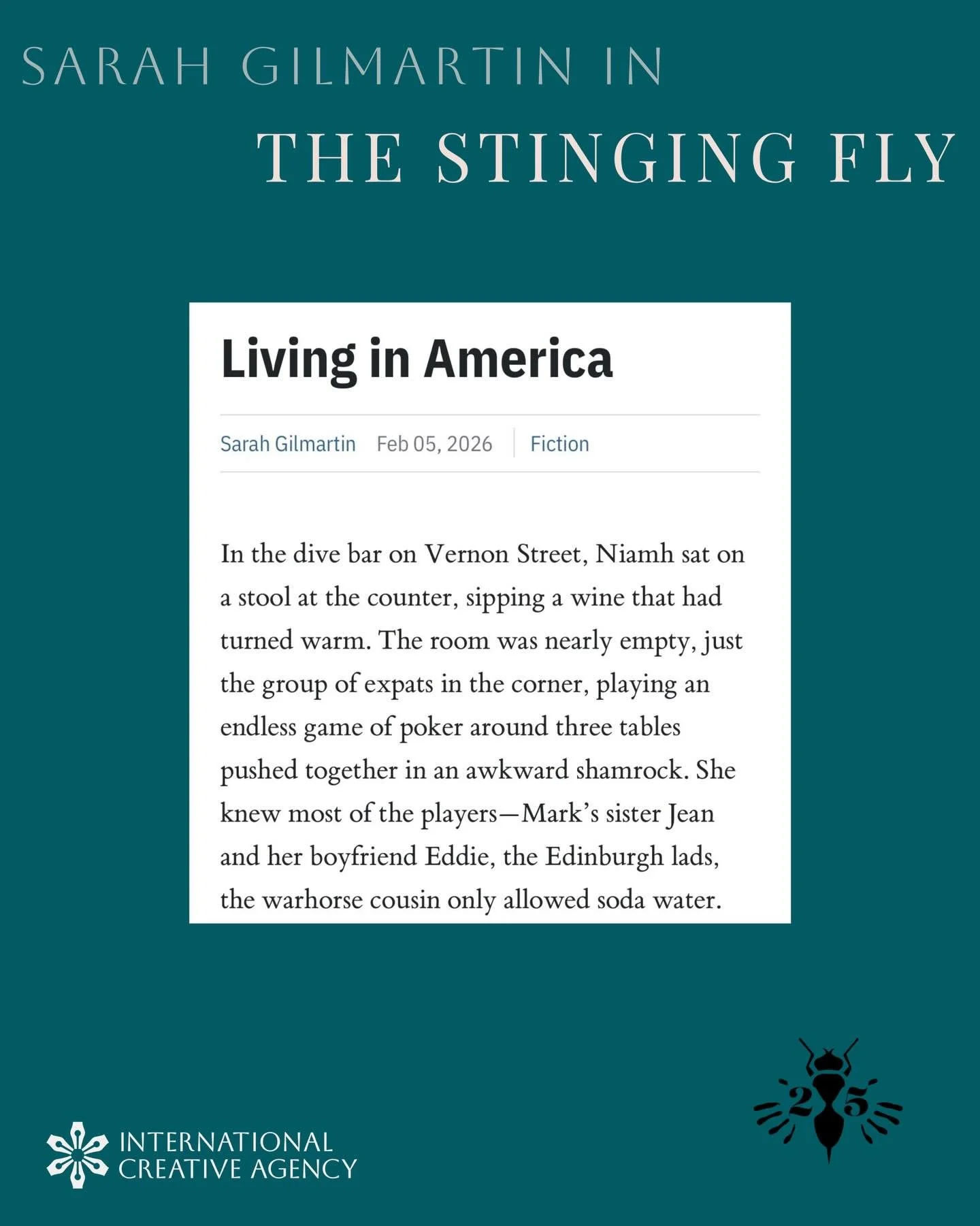 We loved Sarah Gilmartin&rsquo;s story in the Stinging Fly this month.

Her next book, out this spring with ONE, is LITTLE VANITIES. A novel about the dangerous thrill of stepping outside the roles we&rsquo;ve been given - and the distance between th