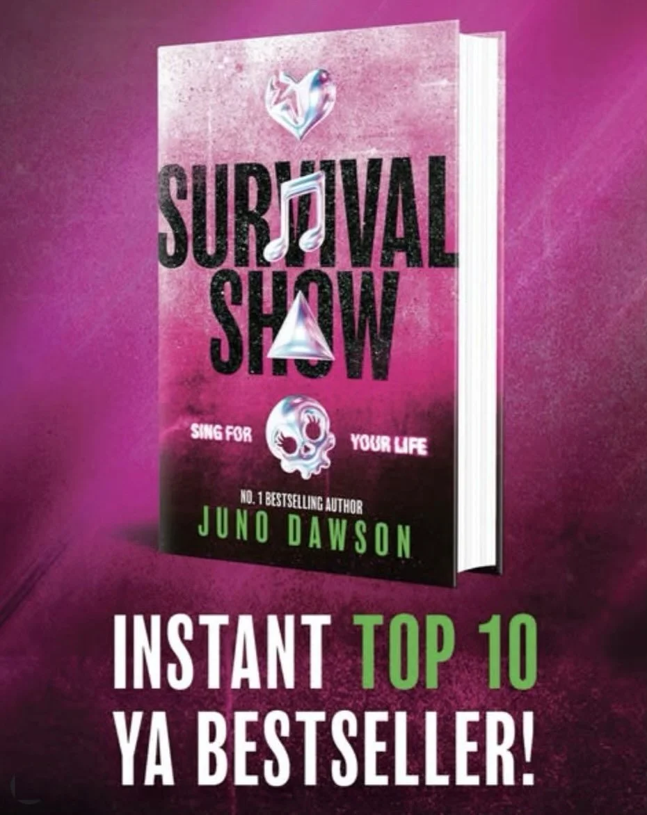 So proud to see SURVIVAL SHOW go straight into the Top 10 YA chart, a week after publication! Congratulations @junodawson, we can&rsquo;t wait for the next one 🎉🎉