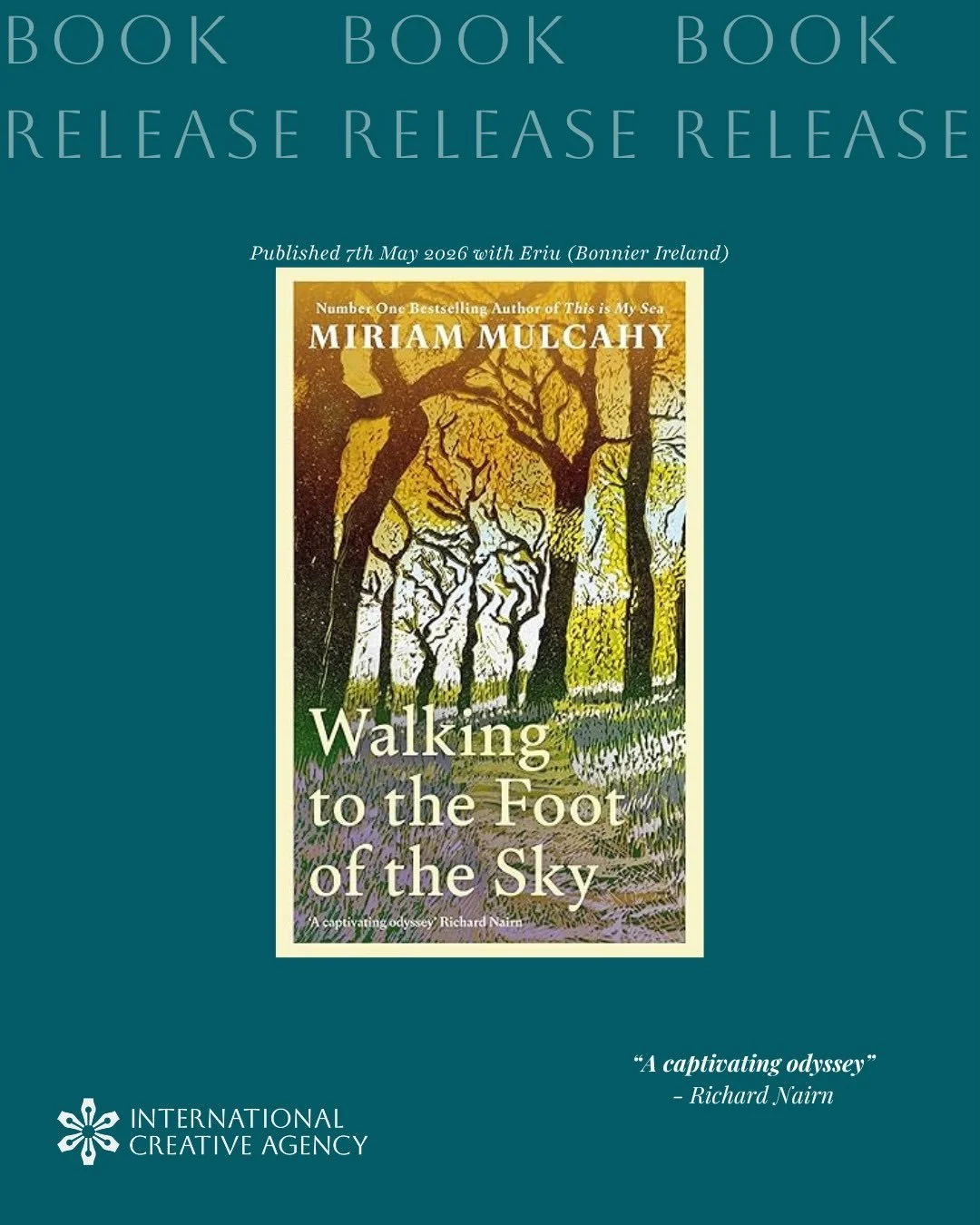 A wonderful book release for the start of May- WALKING TO THE FOOT OF THE SKY by Miriam Mulcahy. Lyrical, reflective and quietly radical, it captures what happens when you give yourself over fully to a journey - and how, in doing so, you return chang