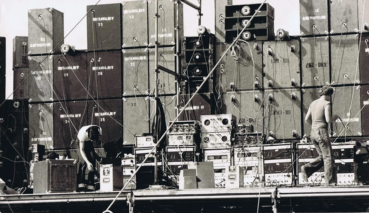 Hyde Park Free Concert speakers 1976
Ron Reid Archive