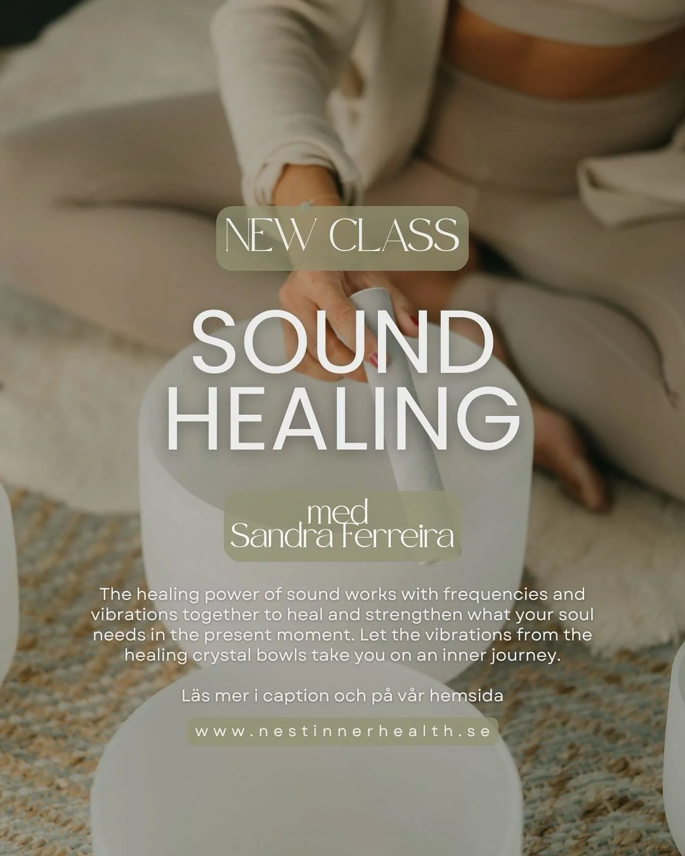 ✨ Ny klass ✨

SOUND HEALING med @holisticwellbeingwithsandra 
&ndash; en l&auml;kande resa genom vibration, frekvens &amp; stillhet.

n&auml;r? fredagar 18.30-20.00

🎵 Bada i ljudets helande vibrationer
🌊 Sl&auml;pp sp&auml;nningar och l&aring;t kr