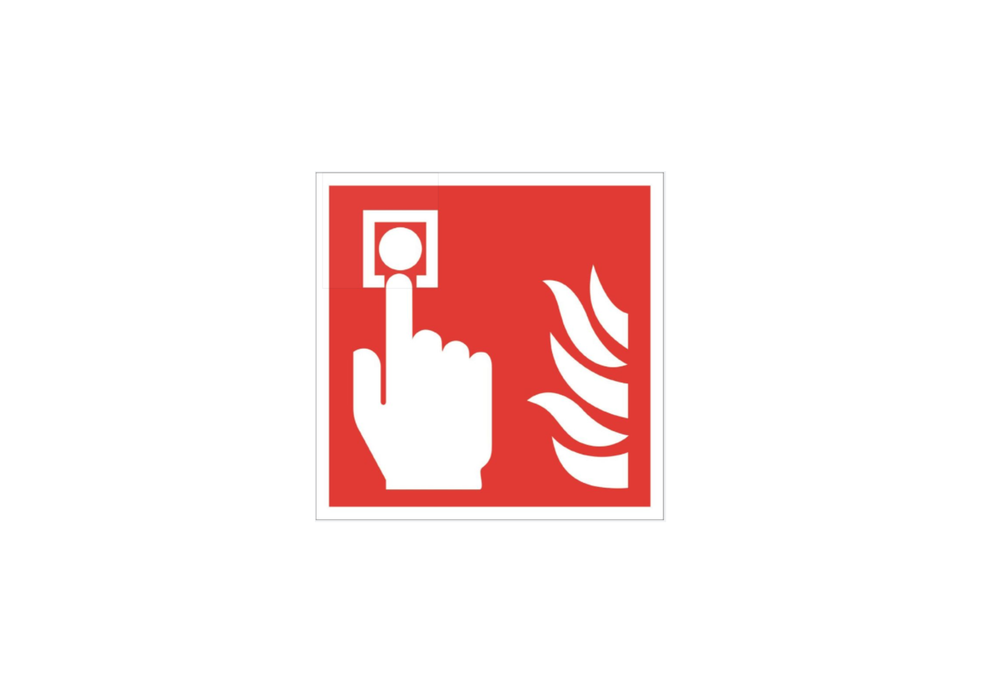 Brandmelder Schild, nachleuchtend ASR 20x20cm