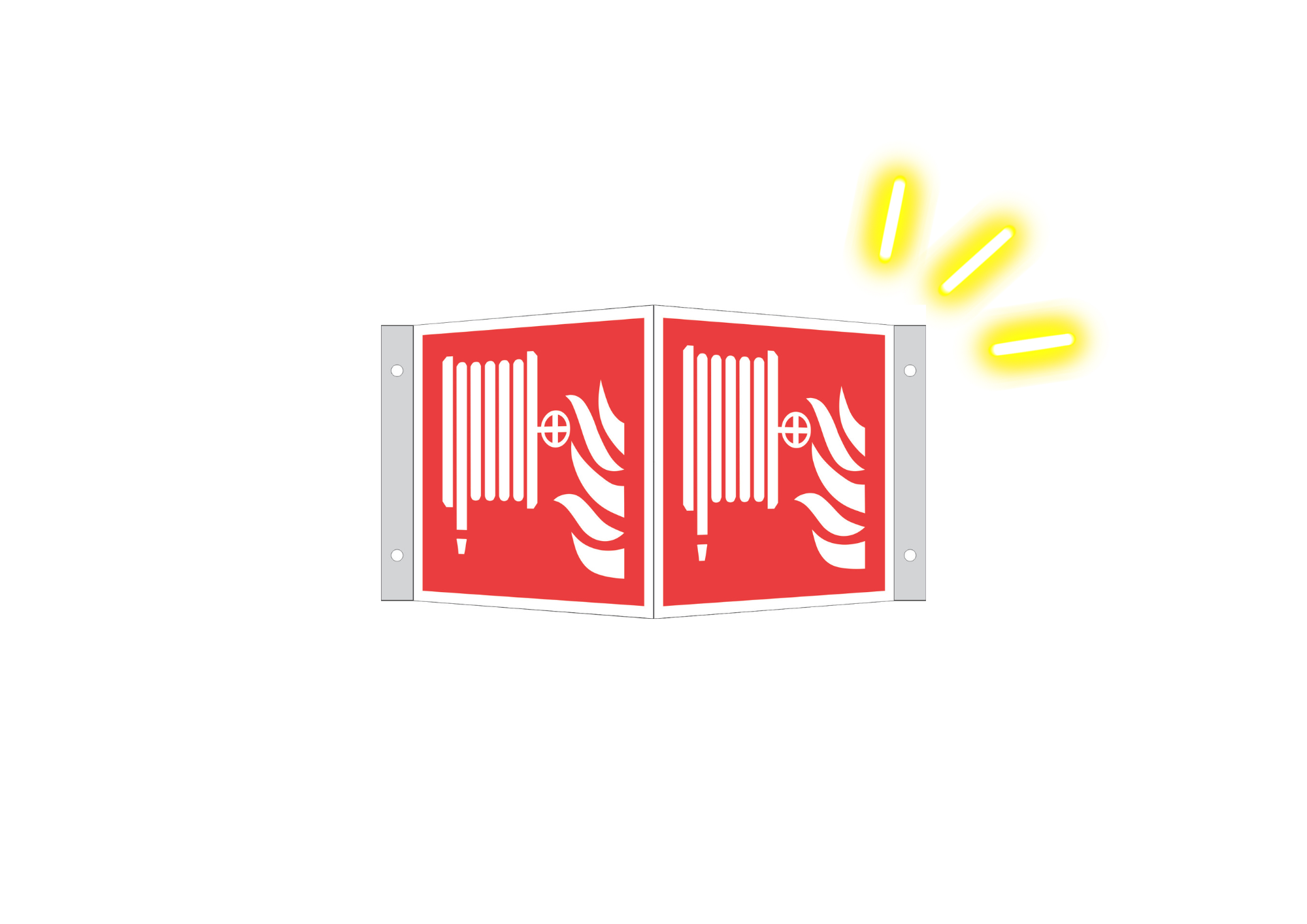 Winkel- / Fahnenschild „Löschschlauch“ – nachleuchtend