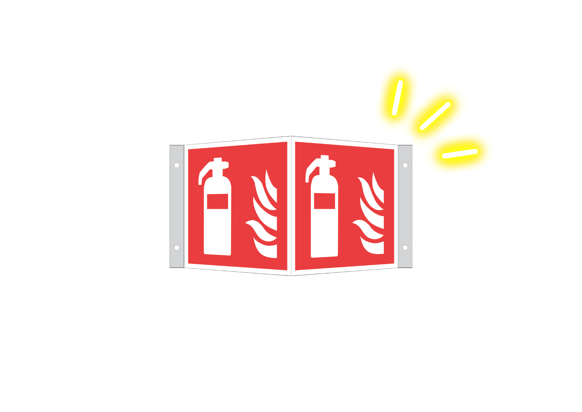 Winkel- / Fahnenschild „Feuerlöscher“ – nachleuchtend