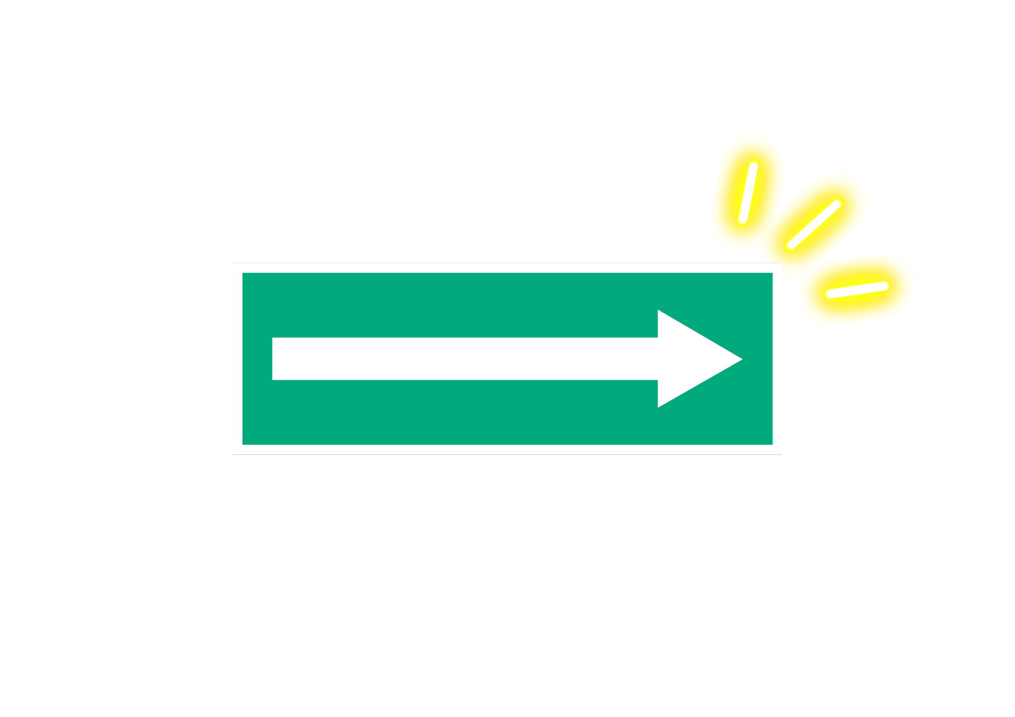 Langer Pfeil Schild nachleuchtend ISO Norm