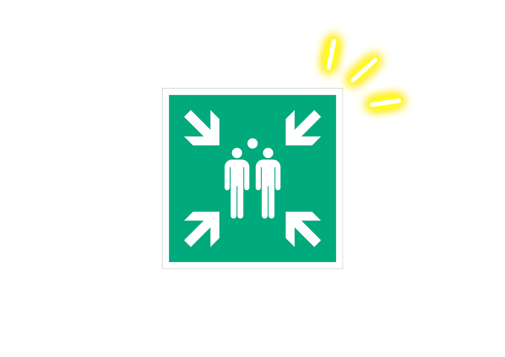 Sammelstelle Schild nachleuchtend ISO Norm 40x40cm