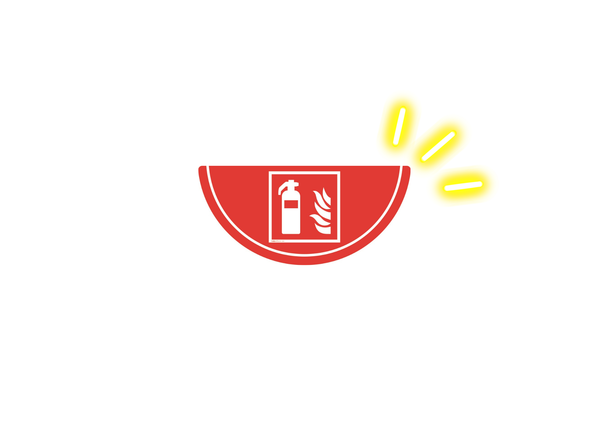 Bodenmarkierung Halbkreis Feuerlöscher  nachleuchtend 75 × 35 cm