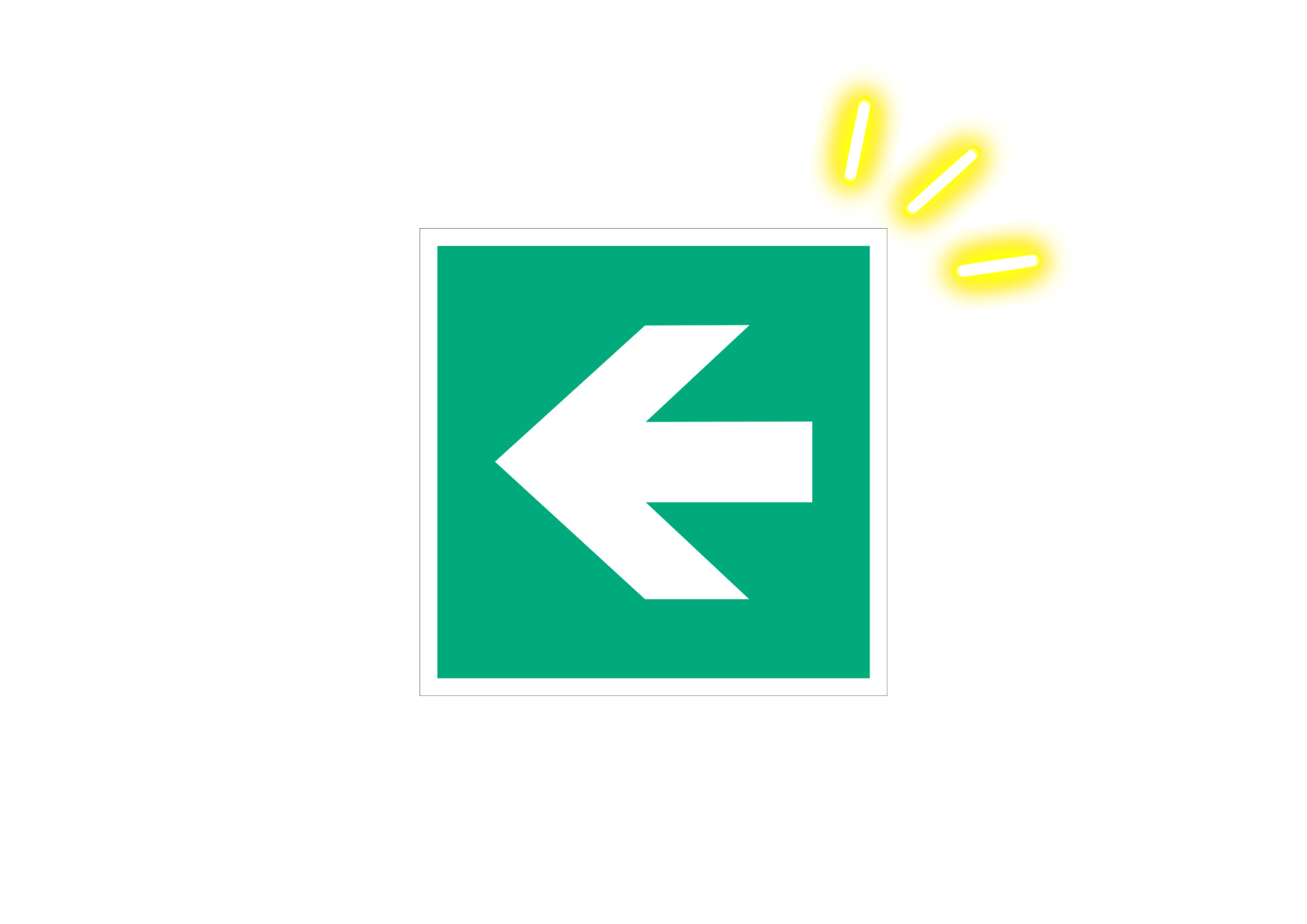 Pfeil Schild nachleuchtend ISO Norm