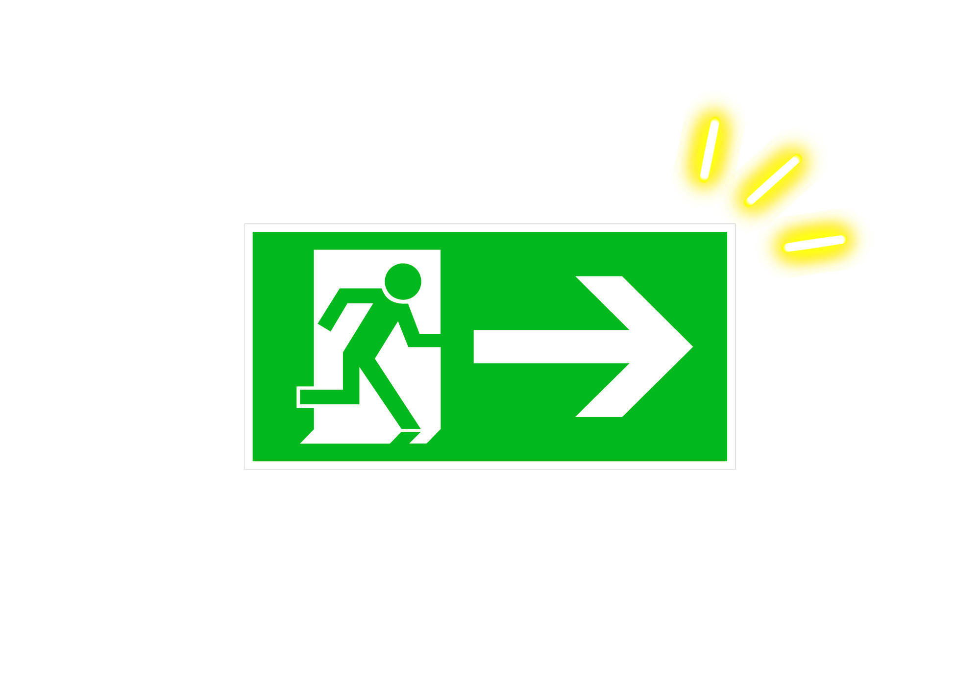 Notausgang Richtungen nachleuchtend