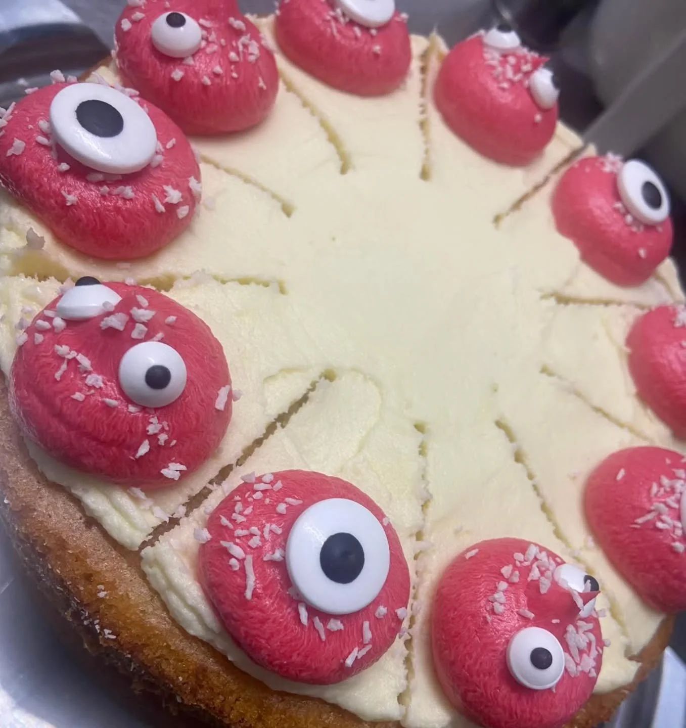 👻🥥 HALLOWEEN FEATURE: HOMEMADE GHOSTLY COCONUT CAKE

👻✨ Boo-tifully sweet &amp; frightfully fluffy!

Our Homemade Coconut Cake has had a spooky glow-up for Halloween &mdash; soft vanilla sponge layered with creamy coconut filled with a blood curdl