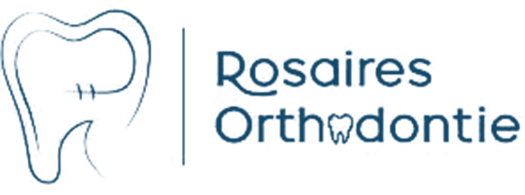 Logo d'une dent stylisée en bleu accompagnée du texte 'Rosaires Odontologie'.