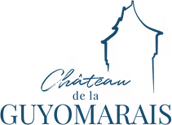 Logo du Château de Guitemarais avec un château stylisé en silhouette et le nom 'Guitemarais' en dessous.