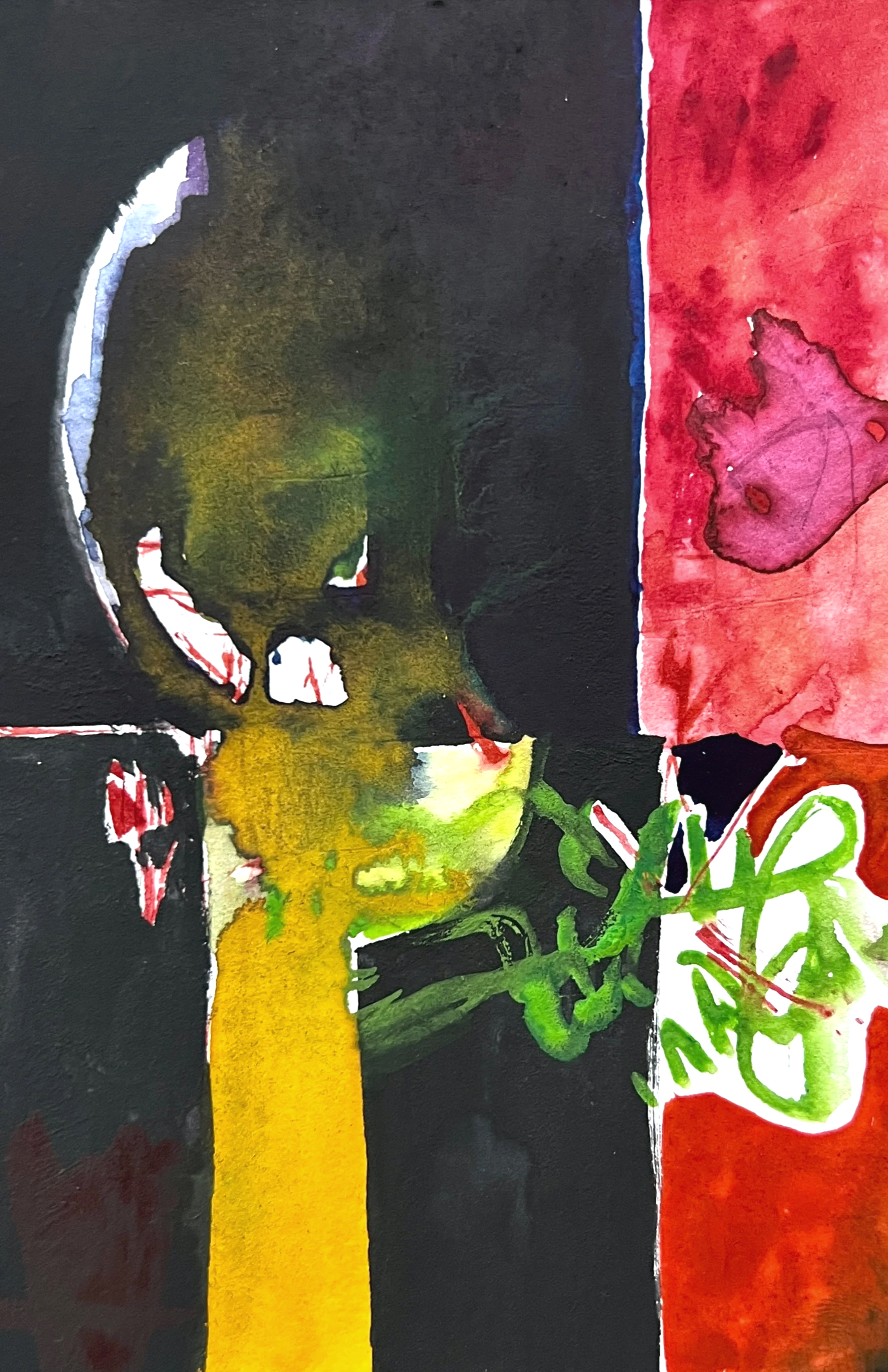 Contained  2024,
watercolor on paper
10,5 x 14,8 cm