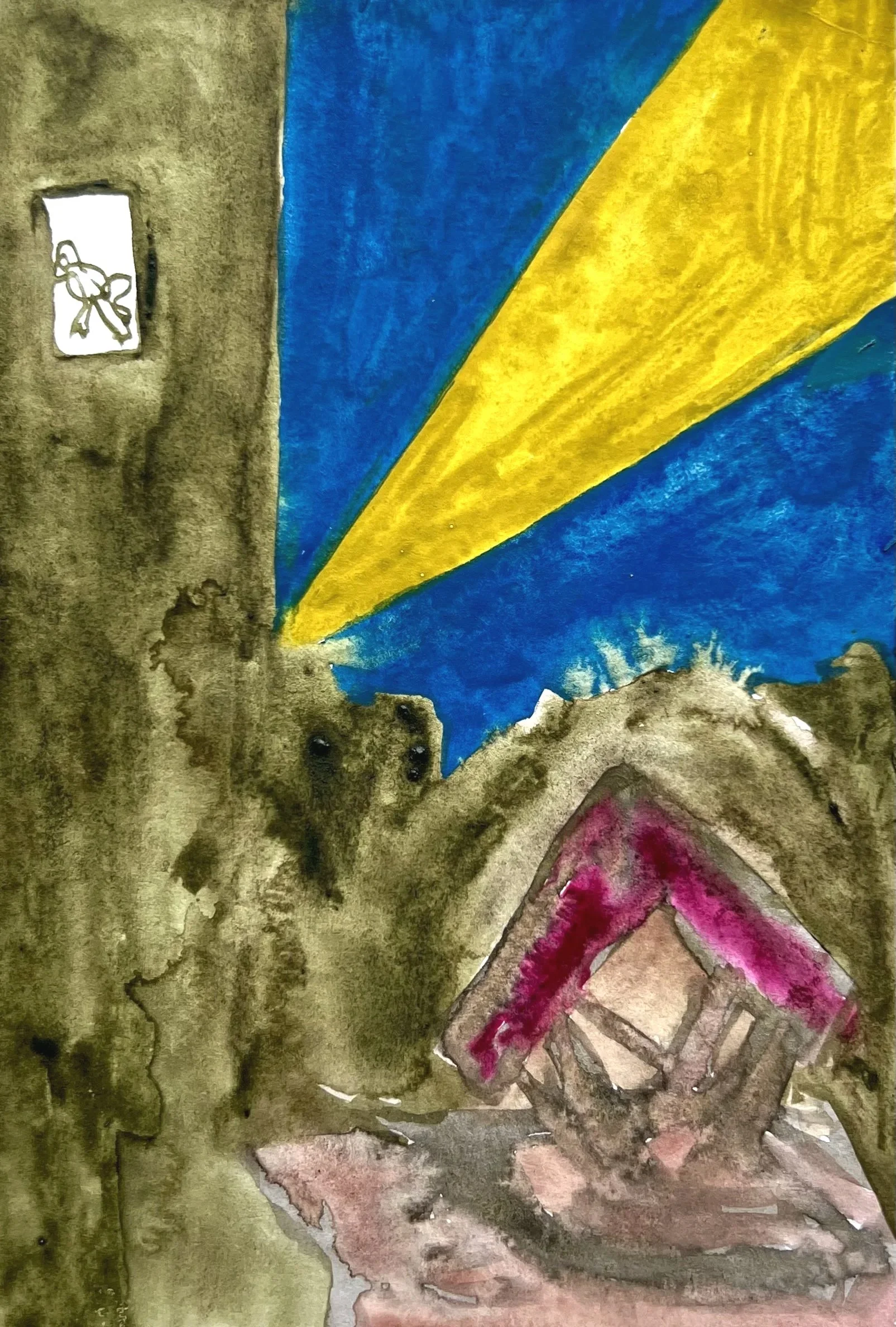 Vogel flieg 2024, 
watercolor on paper
14,8 x 21 cm