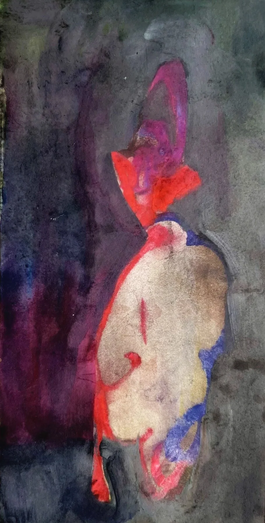 Bauchwolke 2024, 
watercolor on paper
10,5 x 21 cm