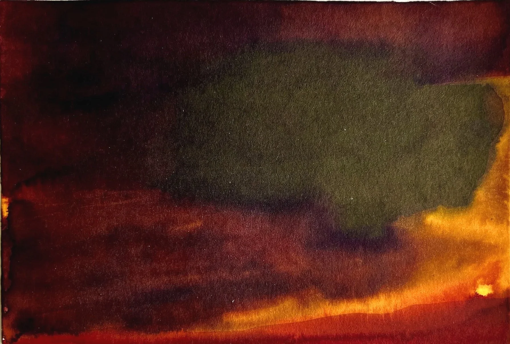 Glut Gelb Grün und Baum 2024,
watercolor on paper
14,8 x 10,5 cm