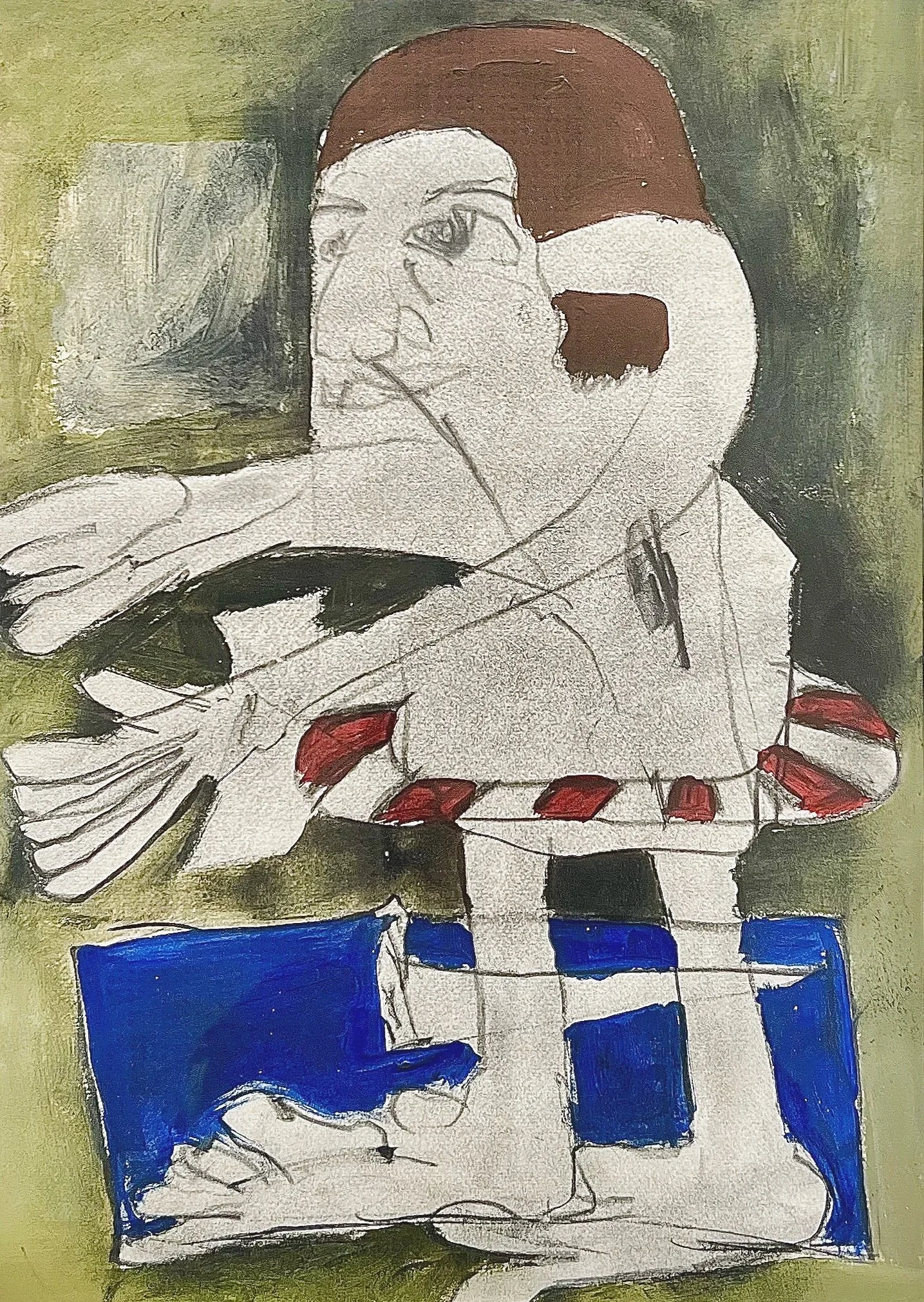 Kurt geht schwimmen 2024,
acrylic and graphite on paper
21,0 x 29,7 cm