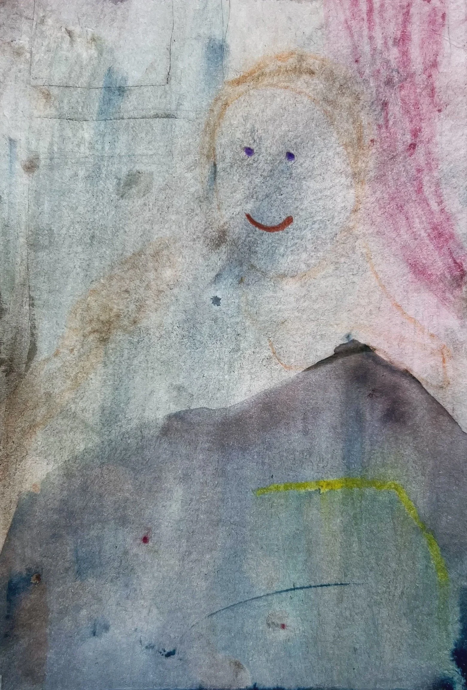 Sie spielt Klavier 2024,
watercolor and colored pencil on paper
14,8 x 21,0 cm