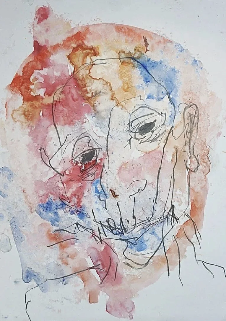 Benjamin 2023,
watercolor and graphite on stone paper
29,7 x 42,0 cm