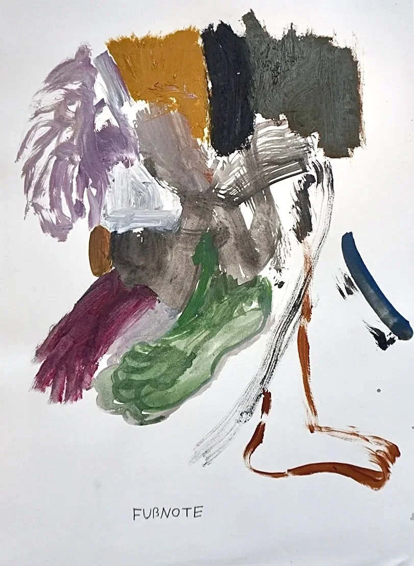 Fußnote 2024,
acrylic, oil and graphite on paper
29,7 x 42,0 cm
