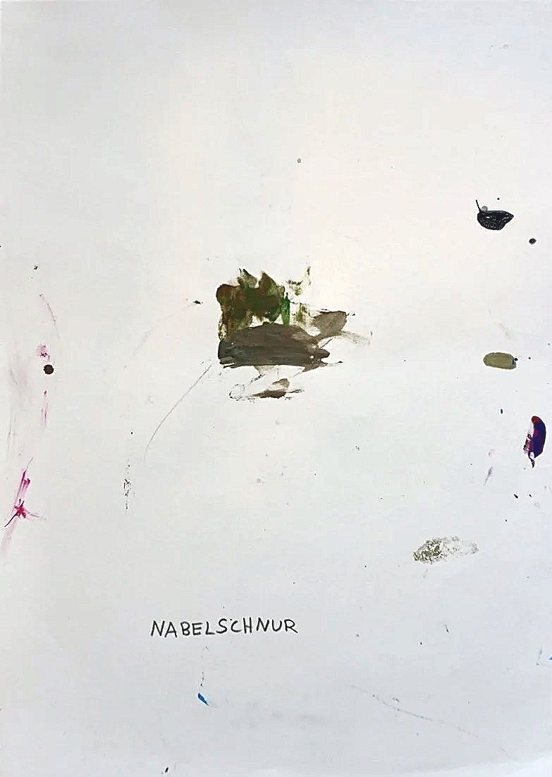 Nabelschnur 2024,
acrylic and graphite on paper
29,7 x 42,0 cm