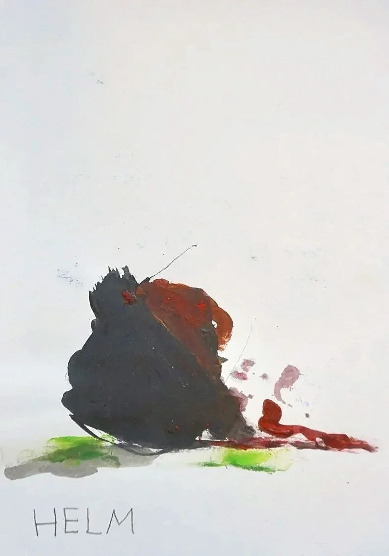Helm 2024,
acrylic and graphite on paper
21,0 x 29,7 cm