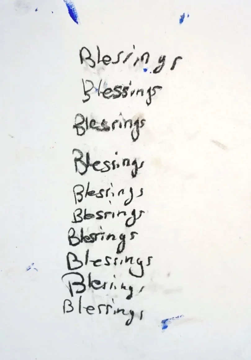 Blessings 2024,
acrylic and charcoal on paper
21,0 x 29,7 cm