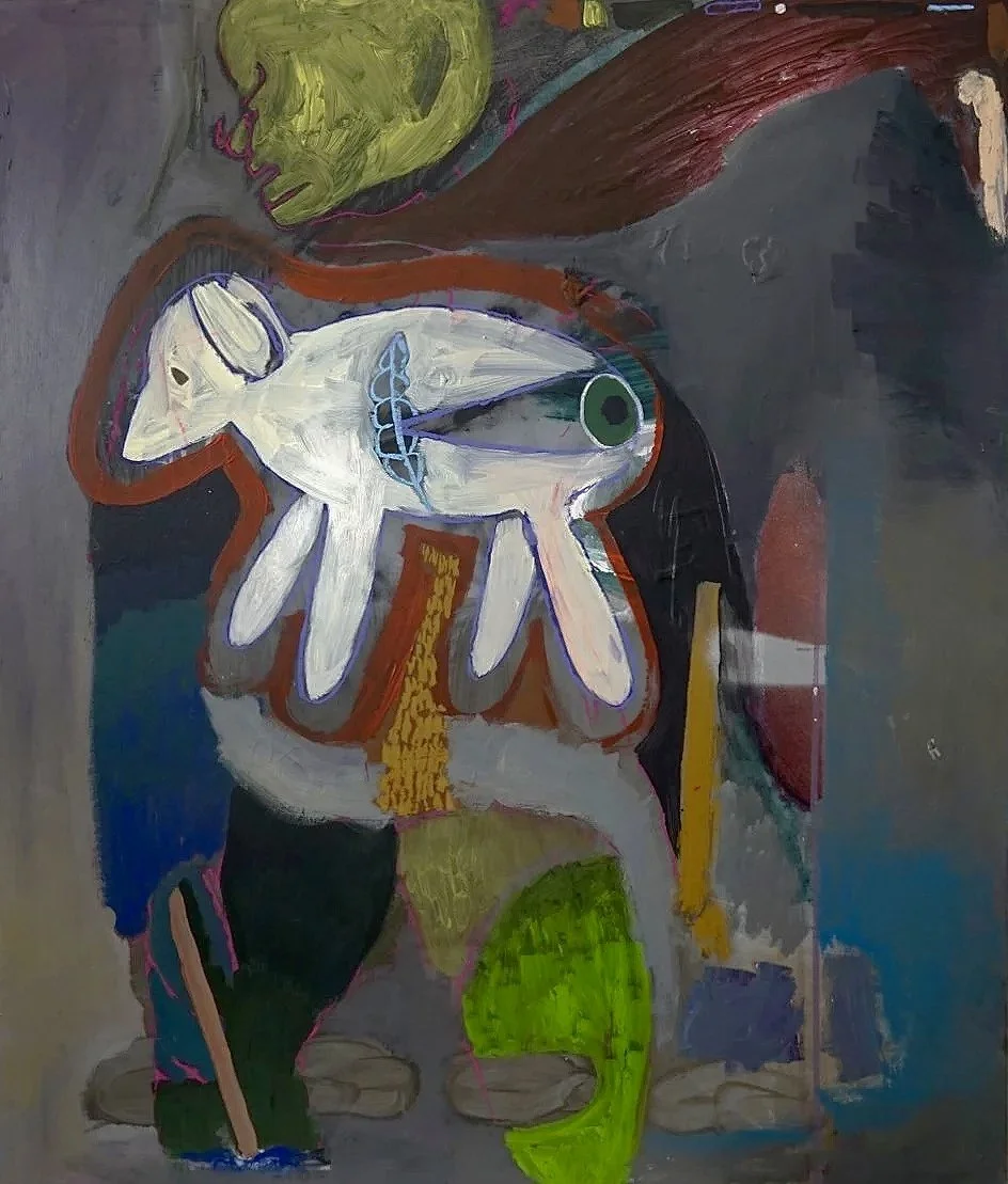 Schal Feder Lamm 2026
oil and acrylic on wood board
70 x 80 cm