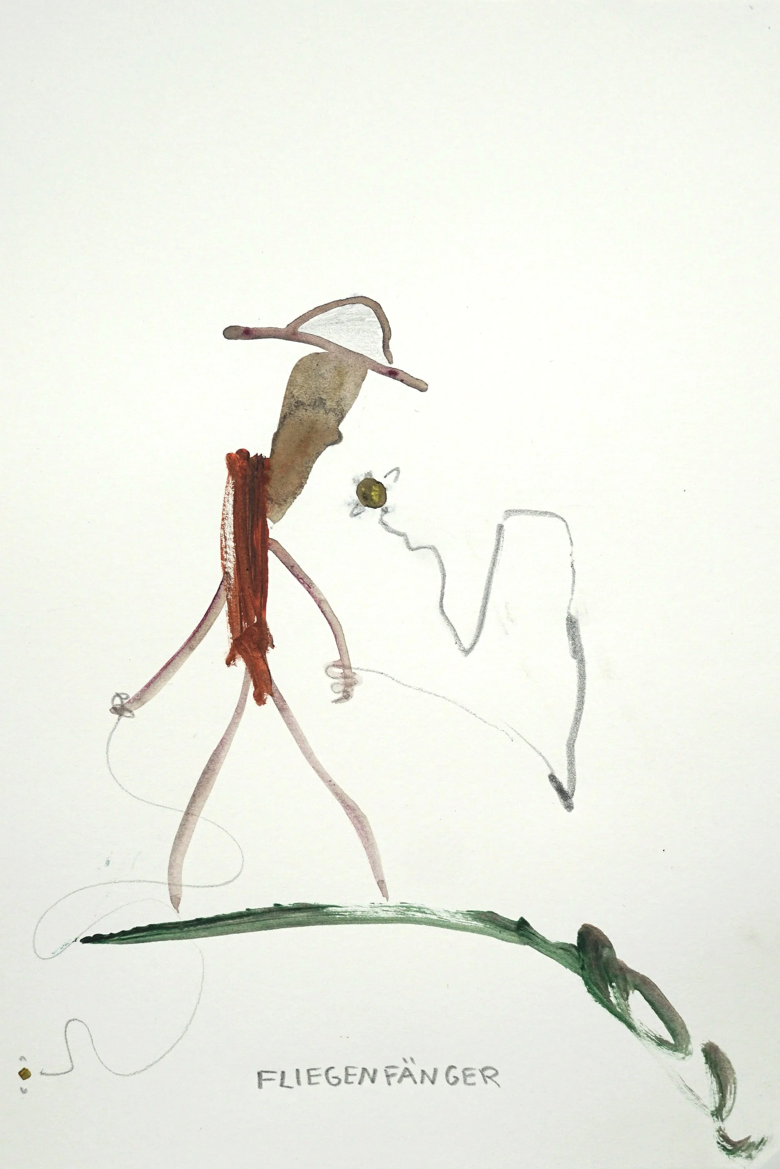Fliegenfänger 2026,
acrylic and graphite on paper
21,0 x 29,7 cm