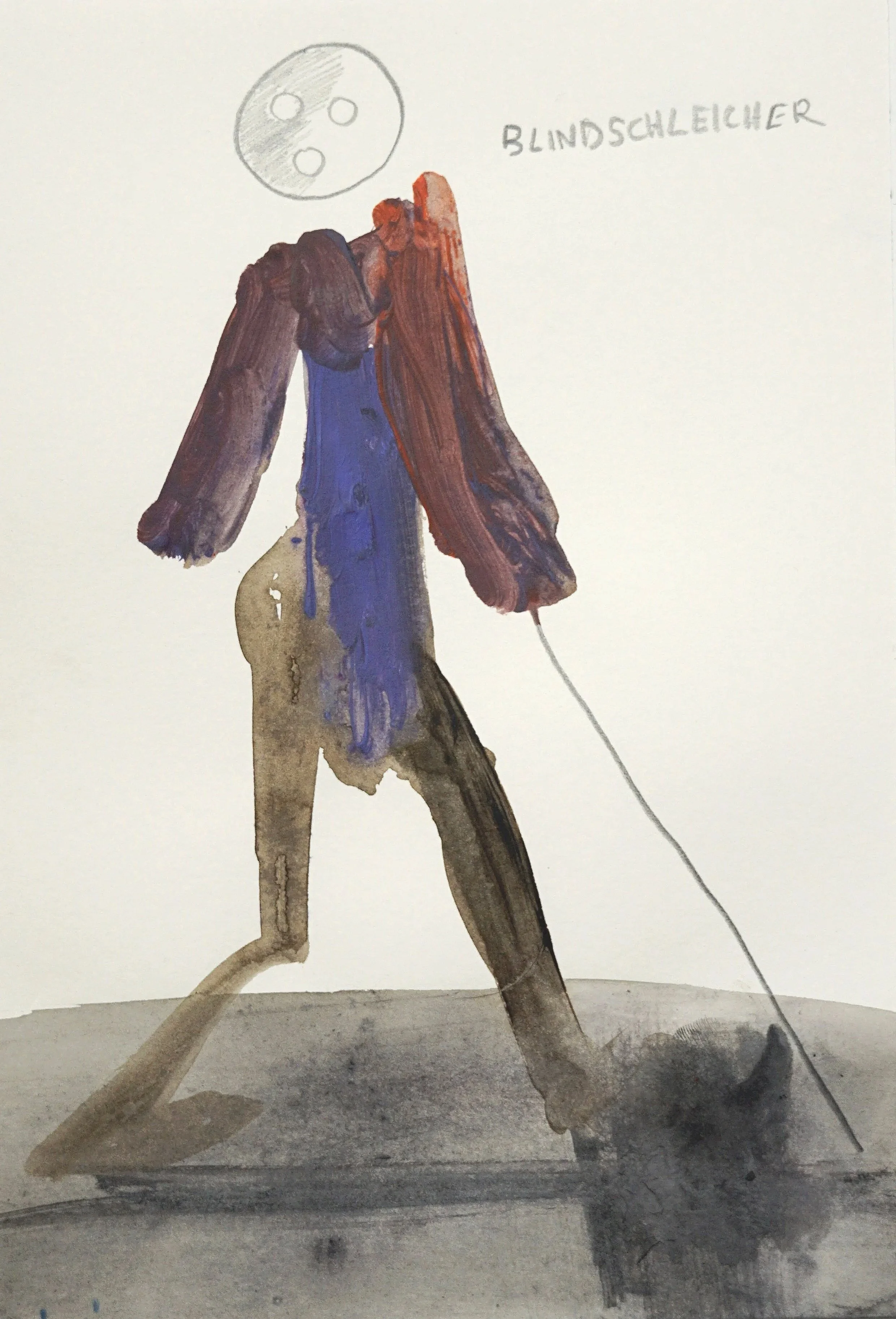 Blindschleicher 2026,
acrylic and graphite on paper
21,0 x 29,7 cm