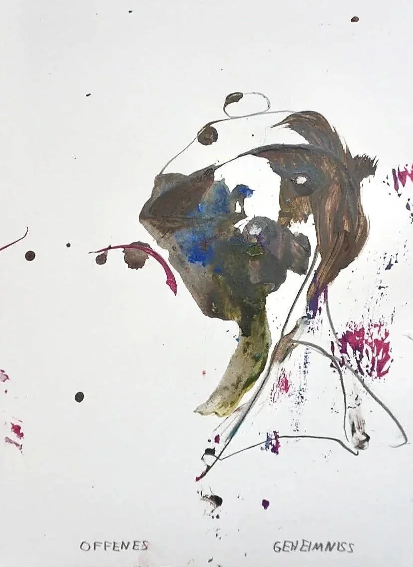 Offenes Geheimnis 2024,
acrylic and graphite on paper
21,0 x 29,7 cm