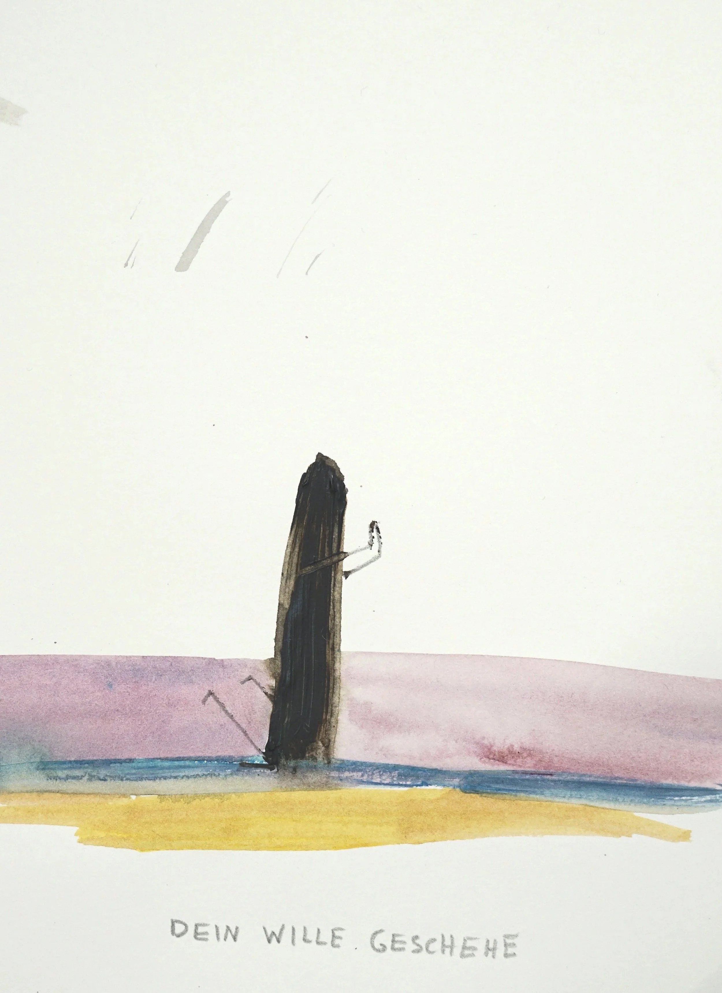 Dein Wille geschehe 2026,
acrylic and graphite on paper
21,0 x 29,7 cm