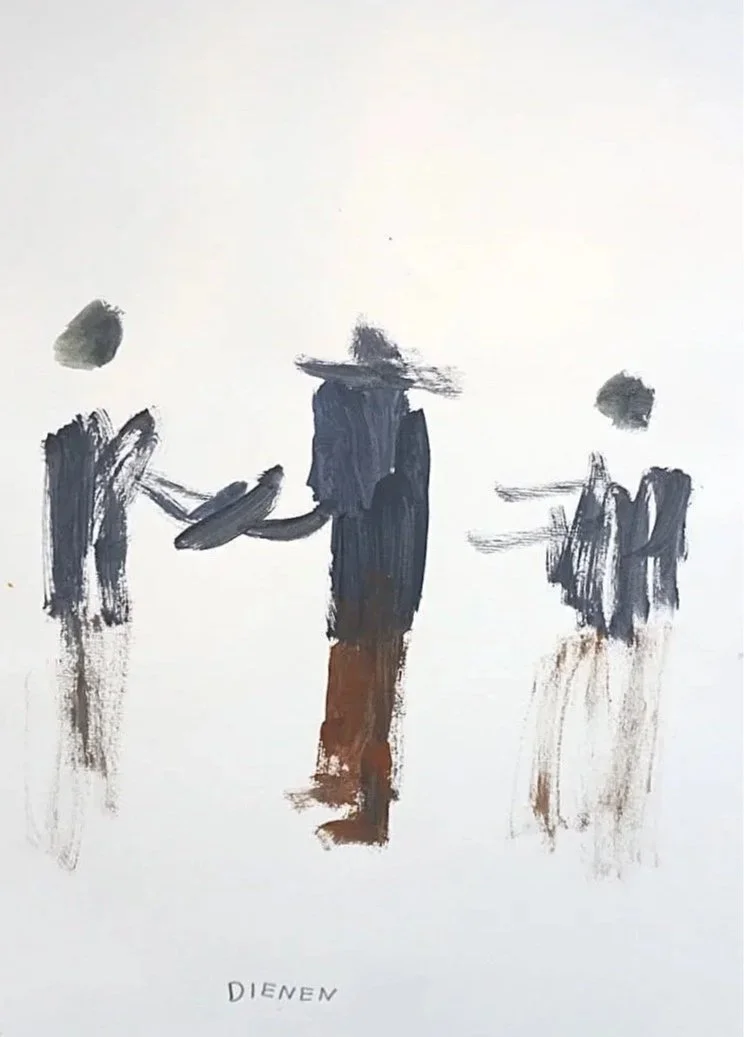 Dienen 2024,
acrylic and graphite on paper
29,7 x 42,0 cm