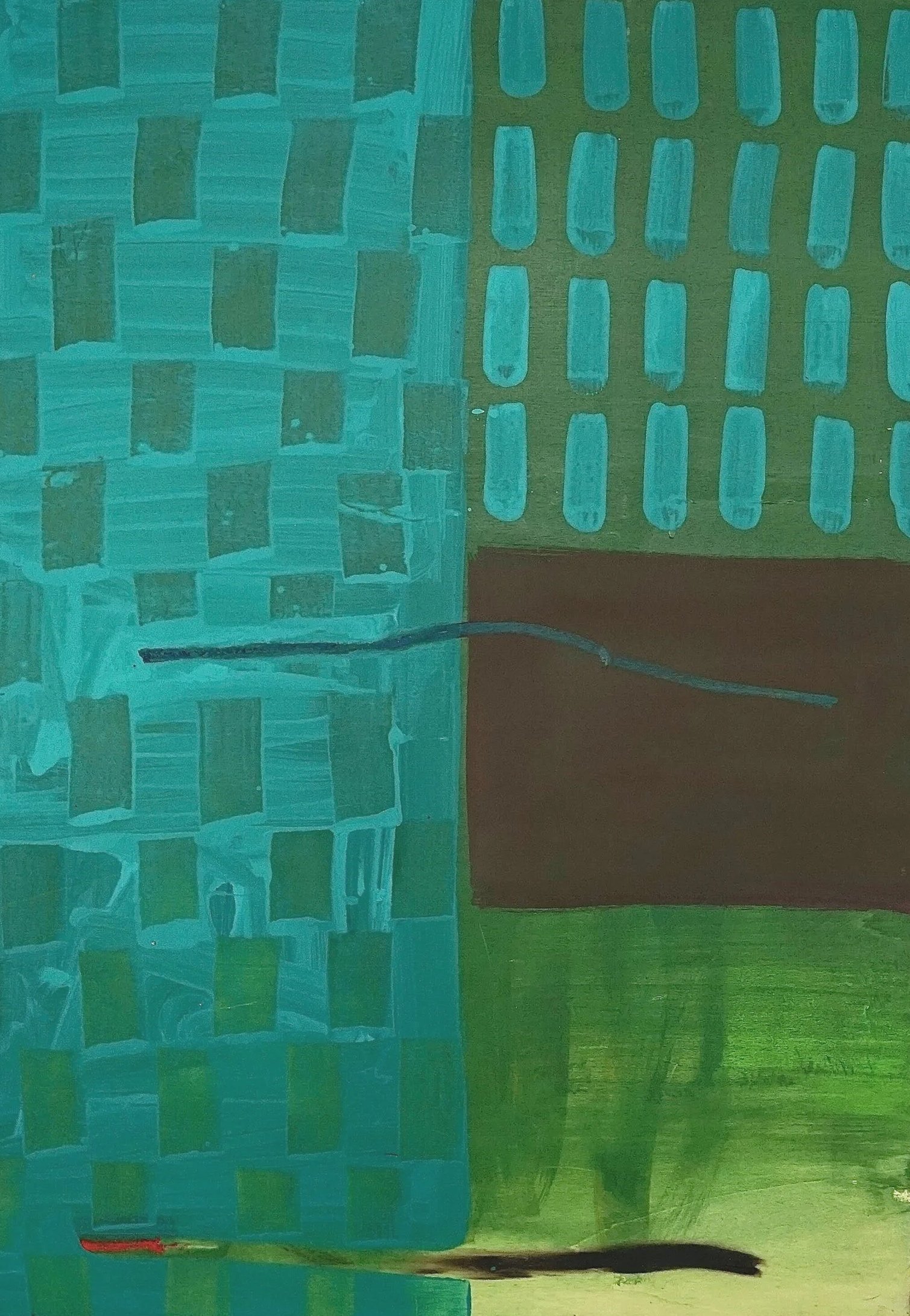 Untitled, 2026
70 x 100 cm
Acrylic and Oil pastel on wooden canvas