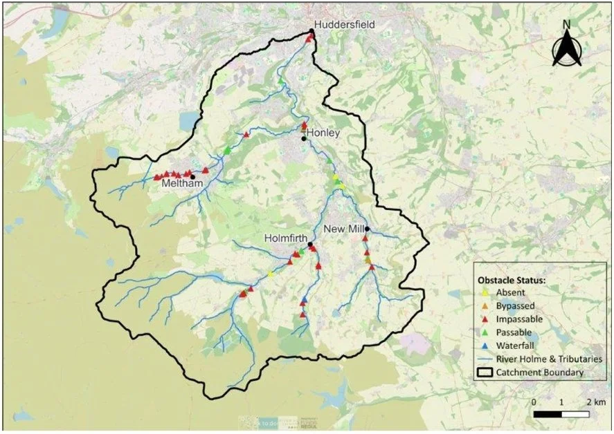 Map of the River Holme Catchment