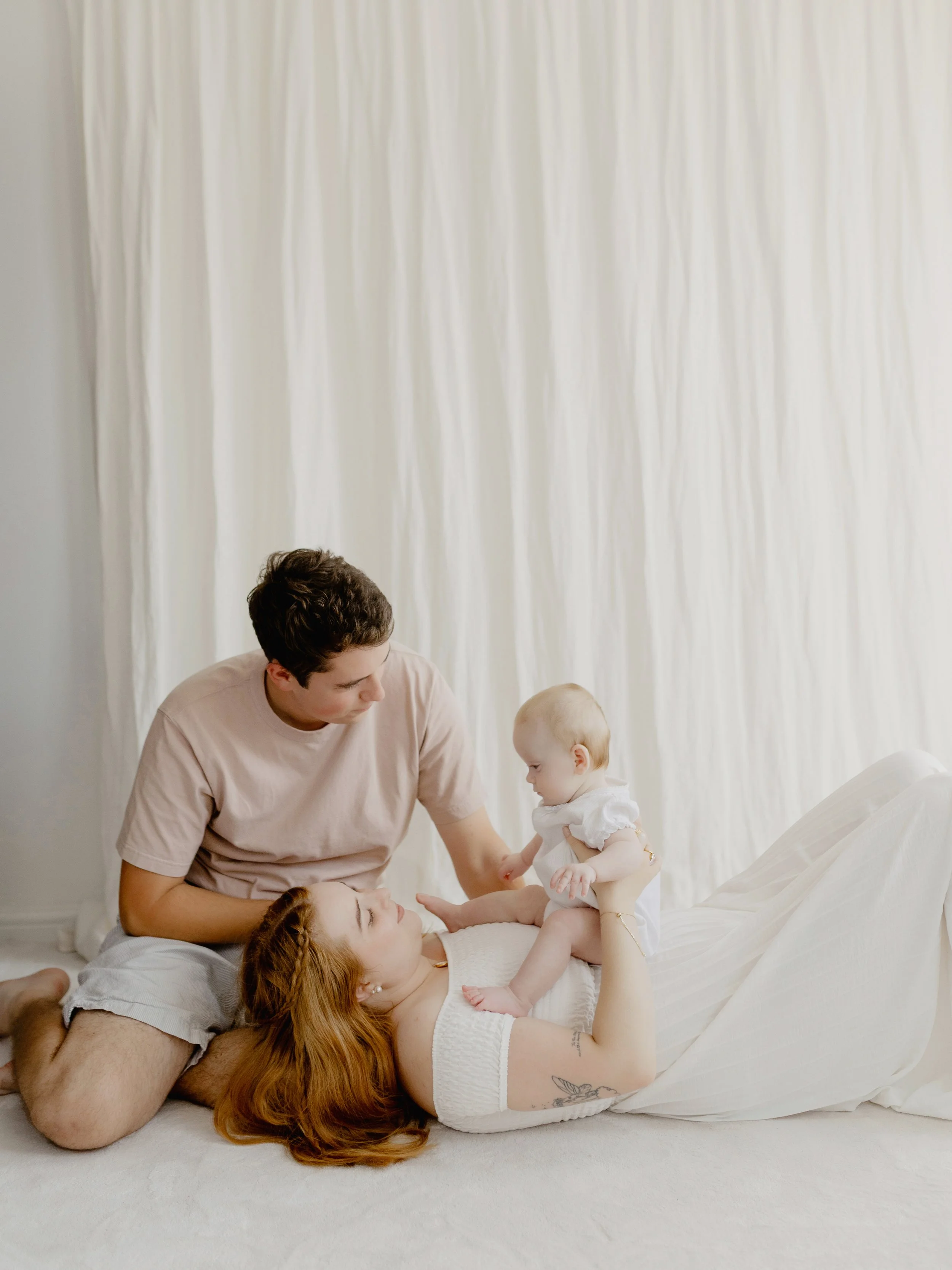 Family in studio candid