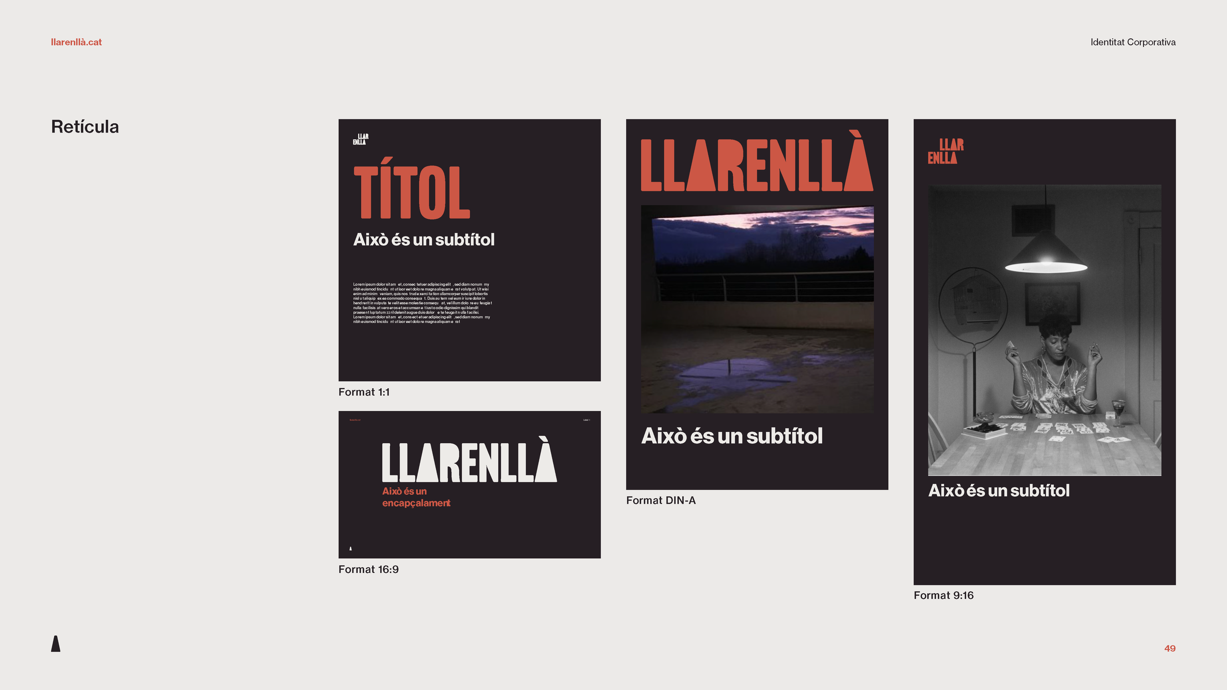 Brand system: Format and Grid examples