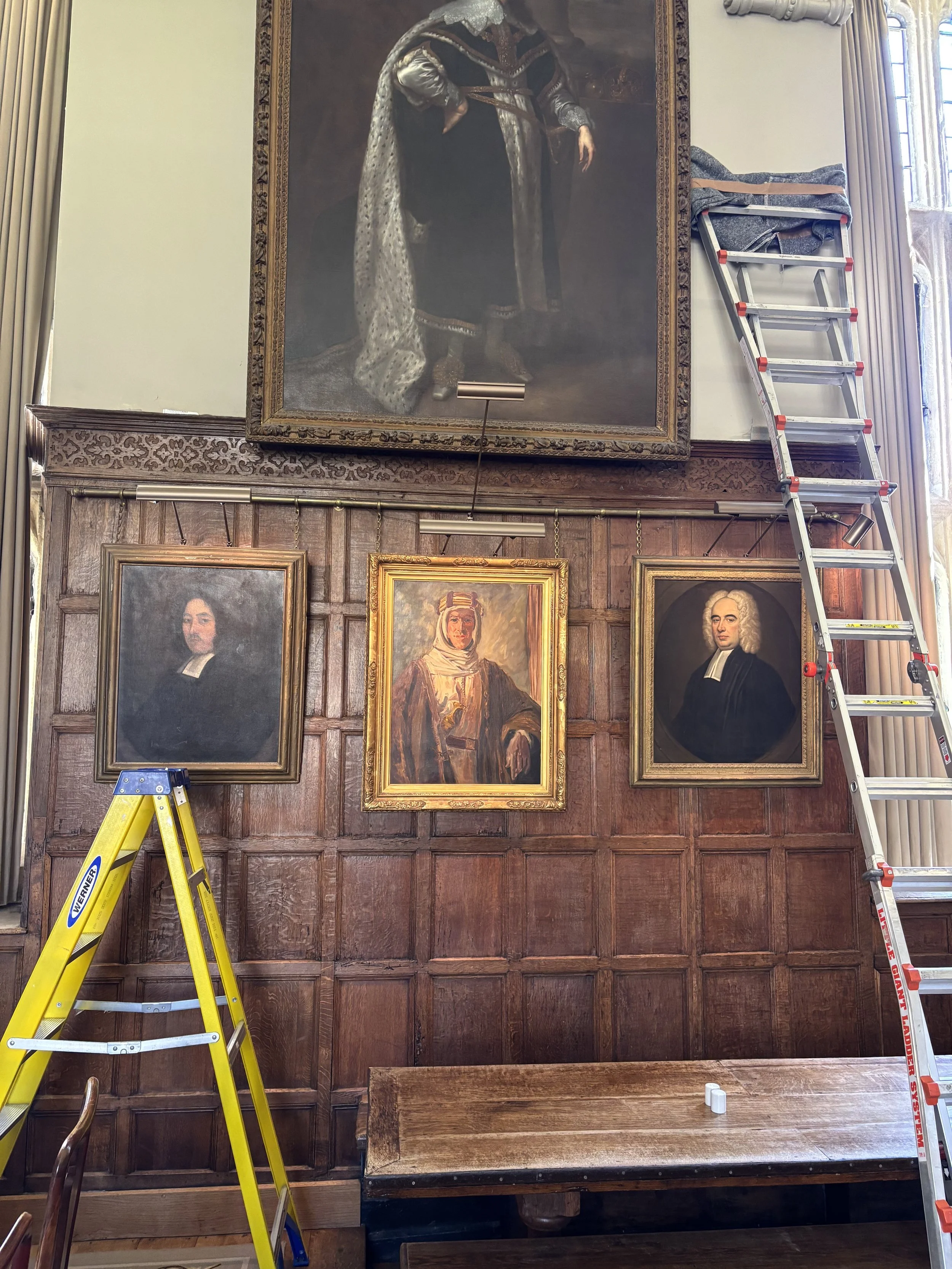 Paintings on display requiring to be examined in-situ