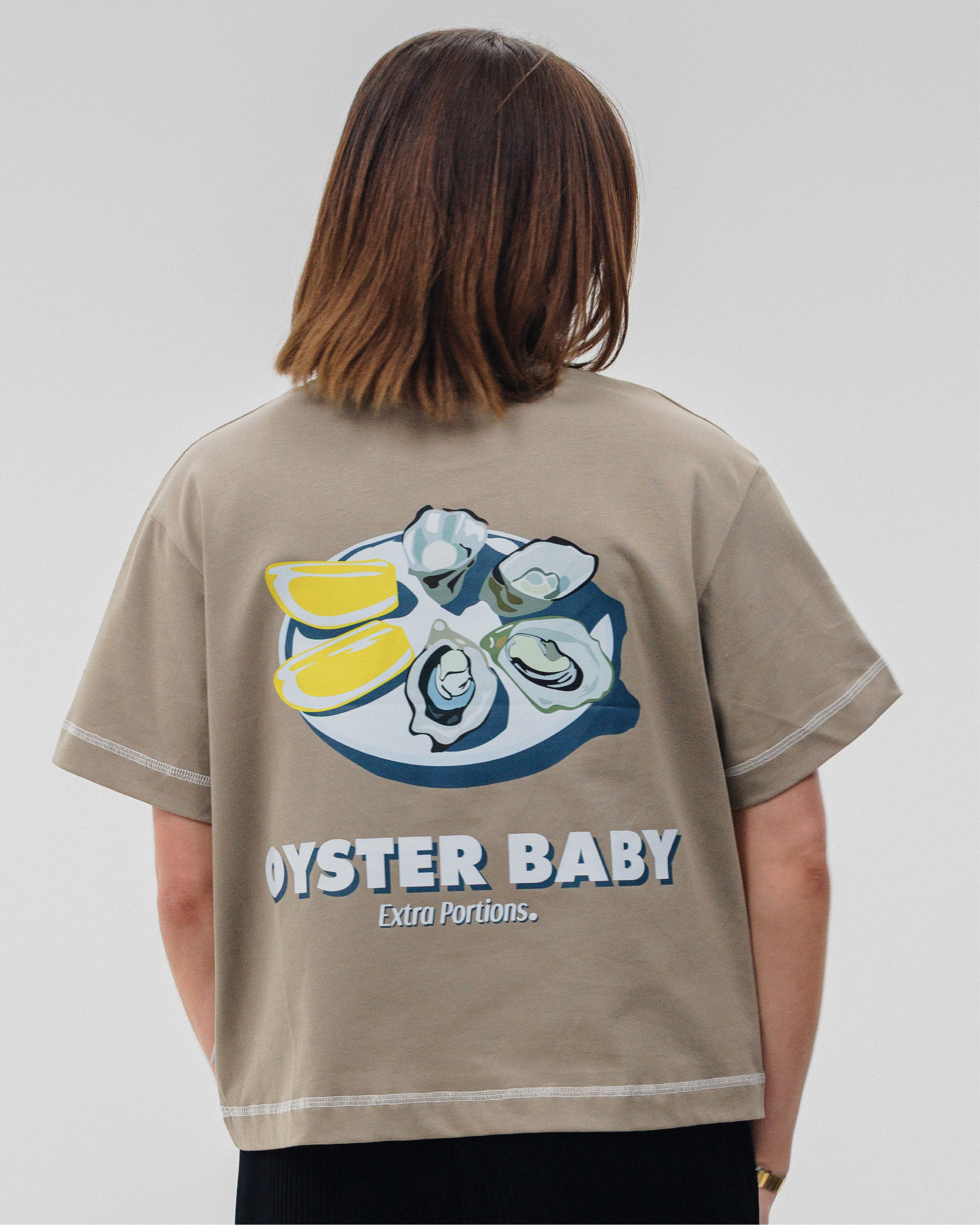 Oyster Baby Tee - Washed Brown