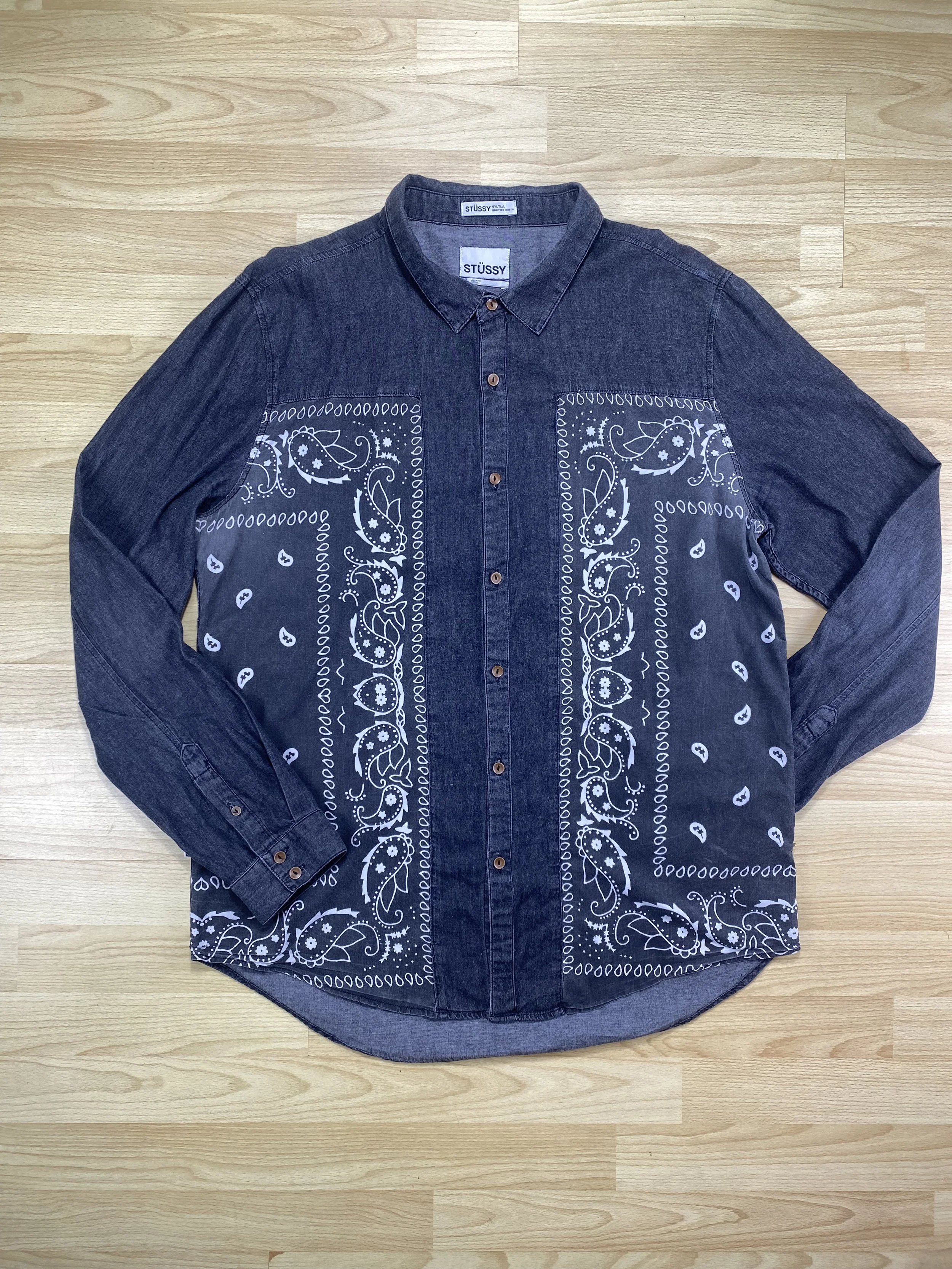 Stüssy bandana panel shirt