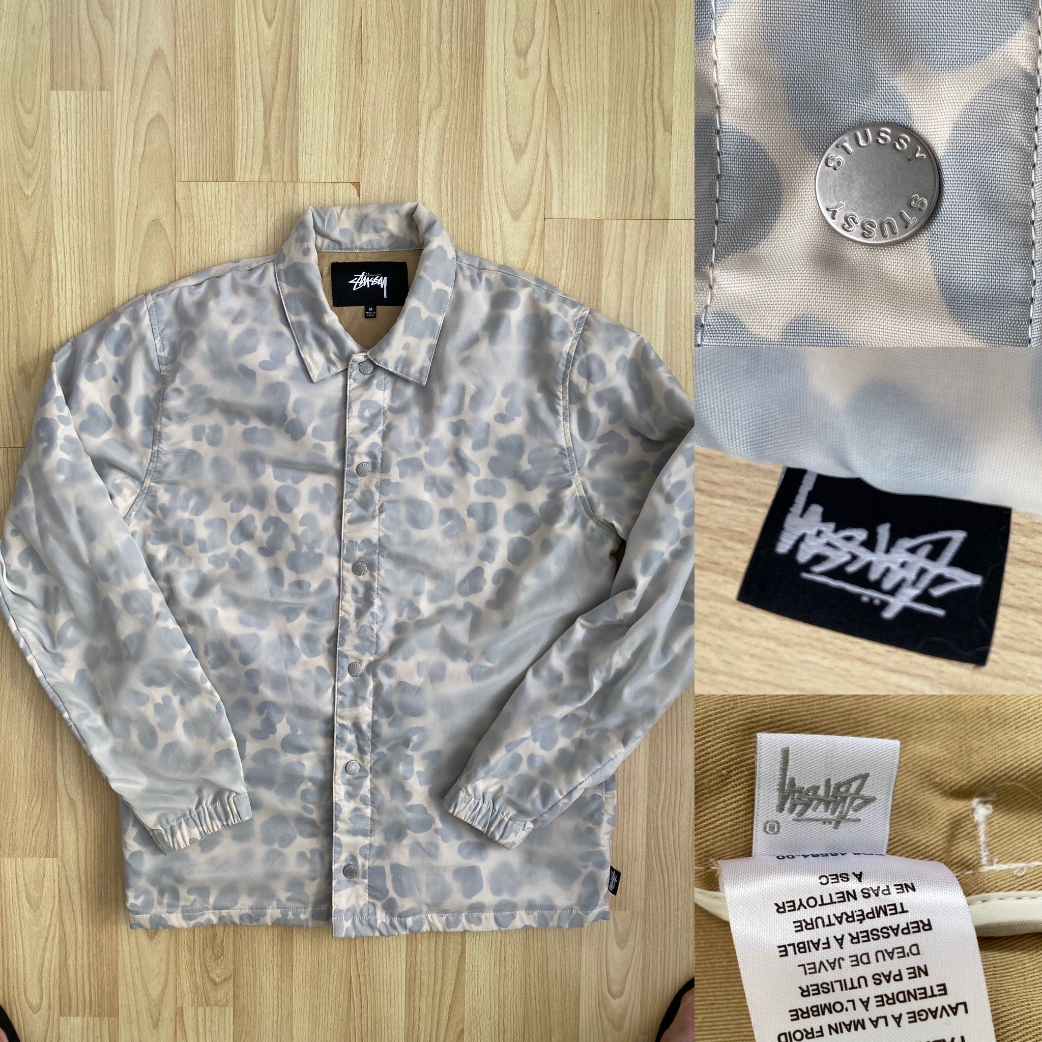 Stussy snow leopard twin layer coach jacket