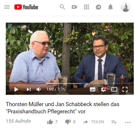 Videobeitrag | Thorsten Müller und Jan Schabbeck stellen das "Praxishandbuch Pflegerecht" vor