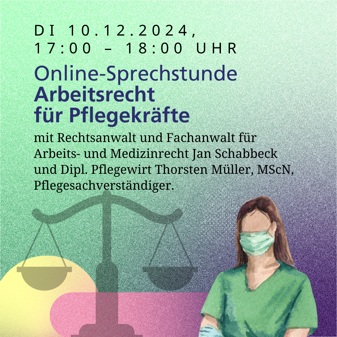 Online-Sprechstunde: Arbeitsrecht für Pflegekräfte