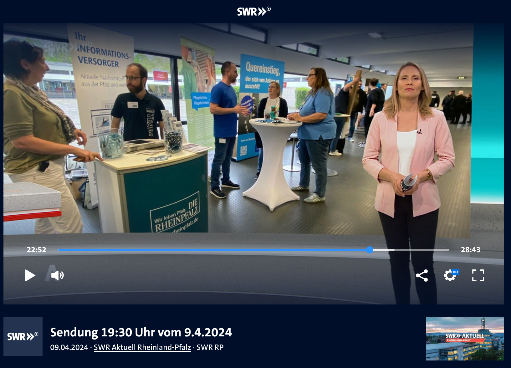 SWR Aktuell &amp; DIE RHEINPFALZ berichten über die Jobmesse der Eulen Ludwigshafen | VSZ war mit dabei!