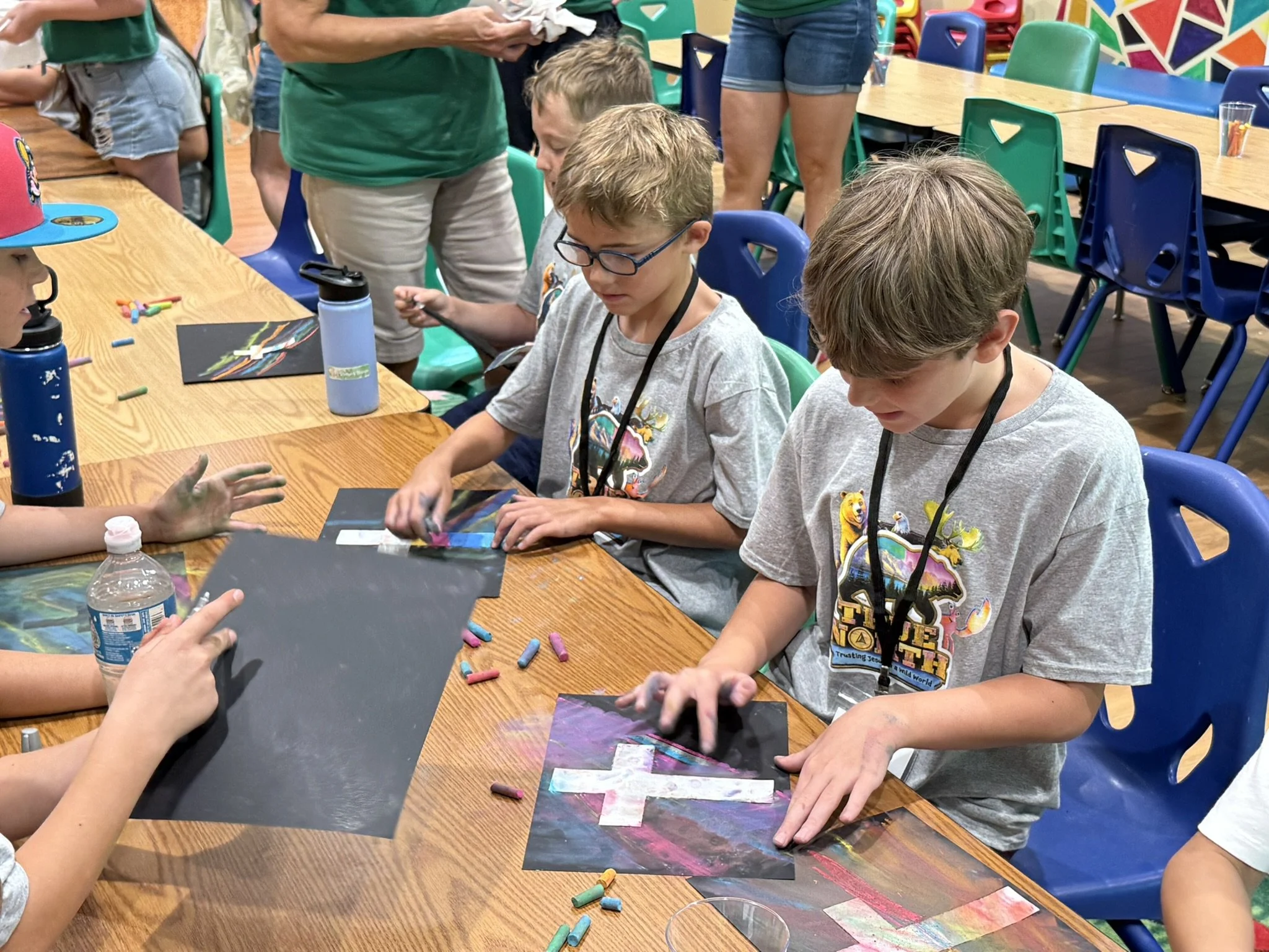Boys at VBS doing arts and crafts.JPEG