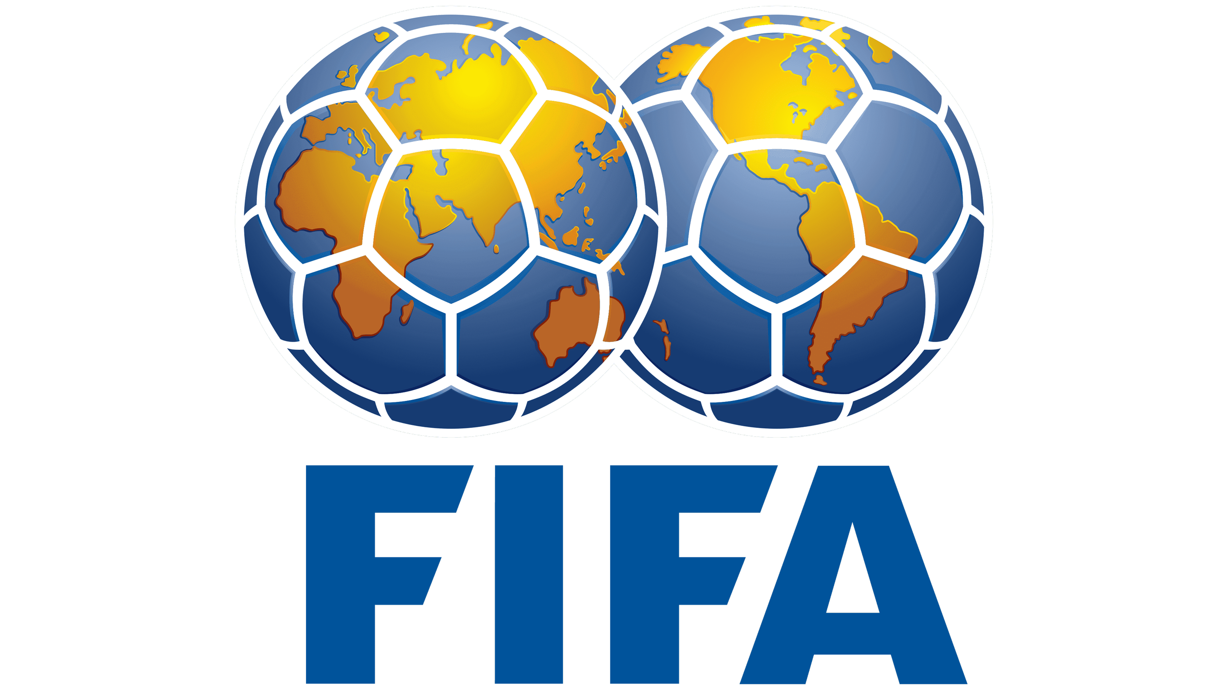FIFA logo featuring two globes with world maps and the word 'FIFA' below.