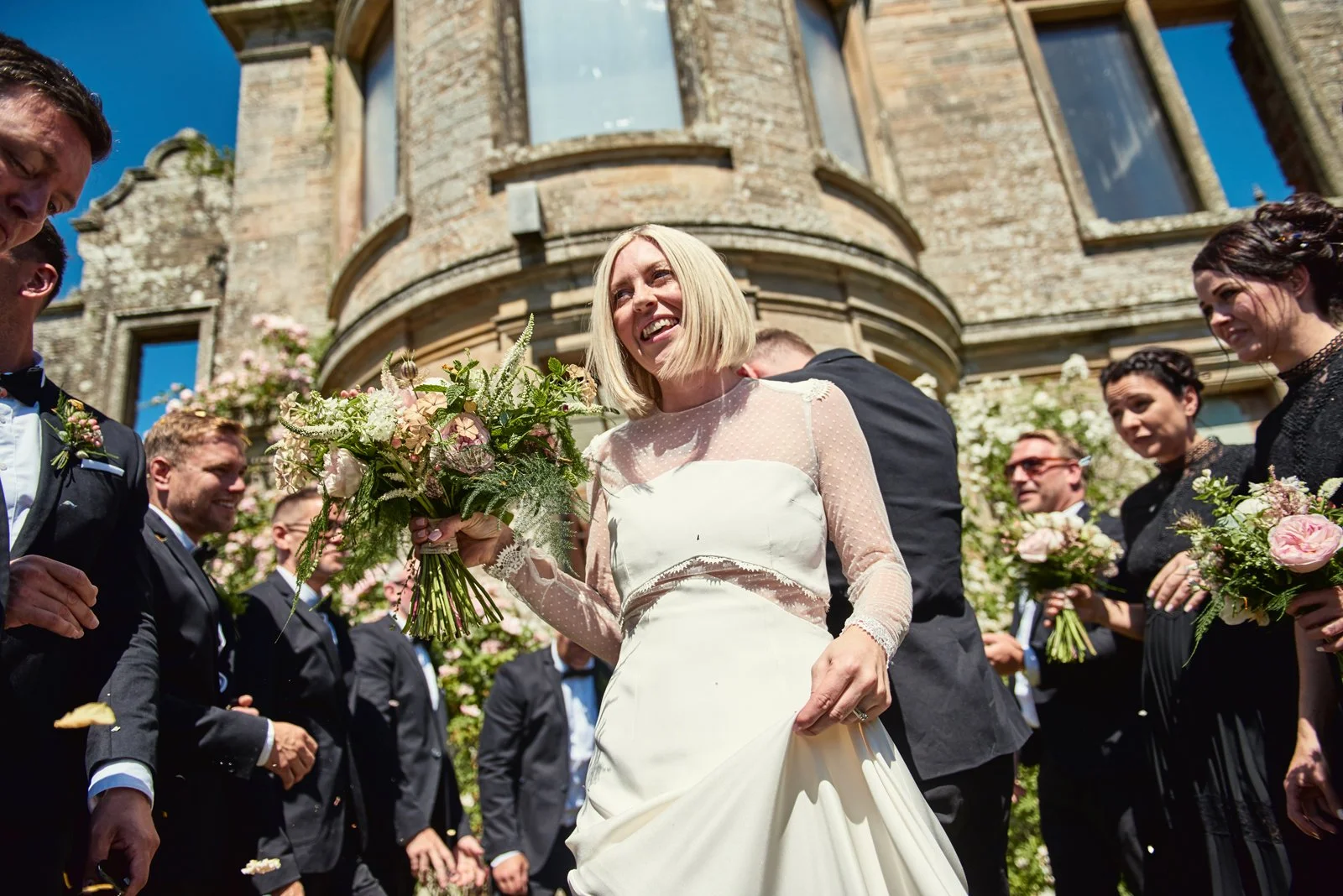 kirklinton hall cumbria uk wedding photographer confetti throw aisle photography 312.JPG