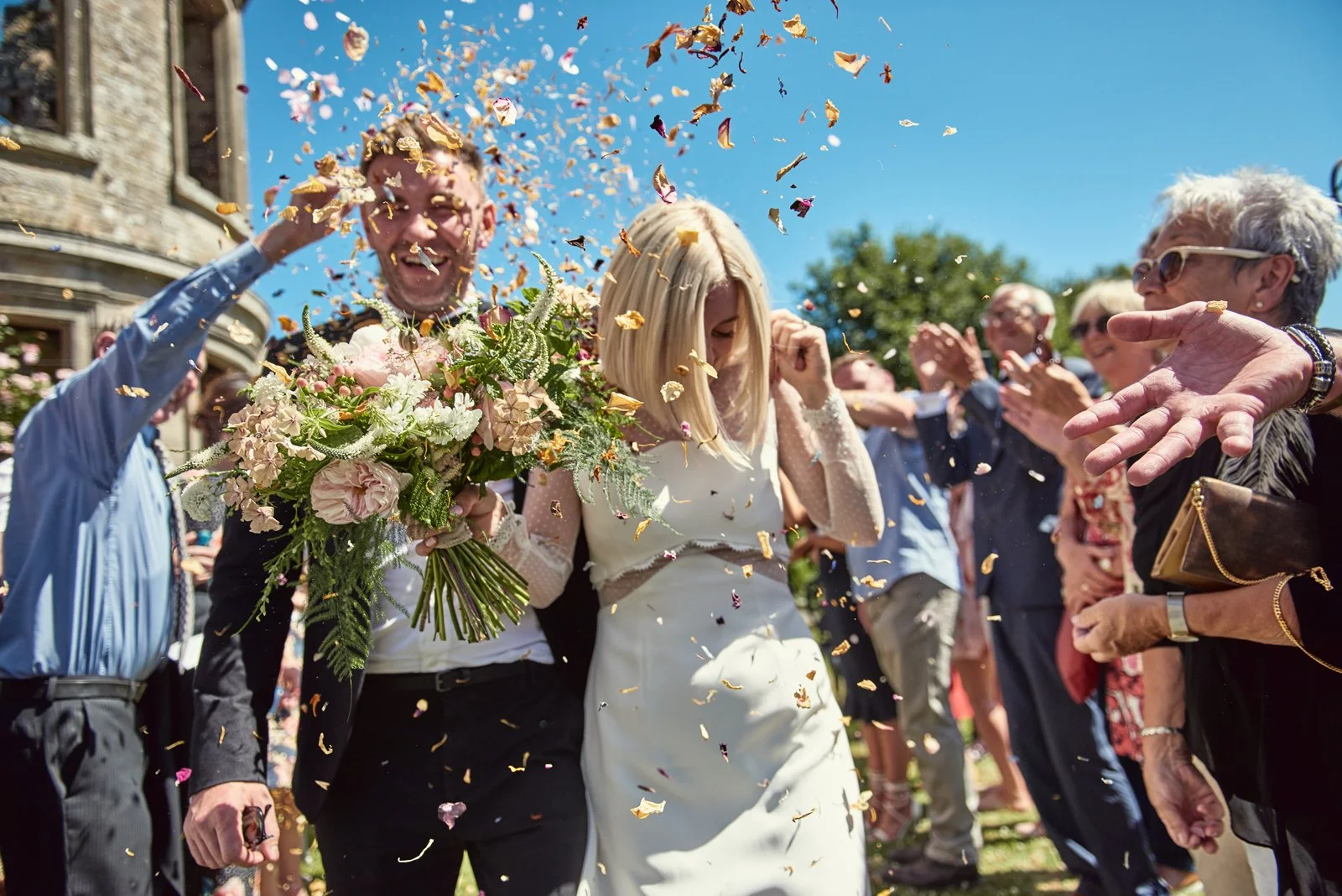 kirklinton hall cumbria uk wedding photographer confetti throw aisle photography 321.JPG
